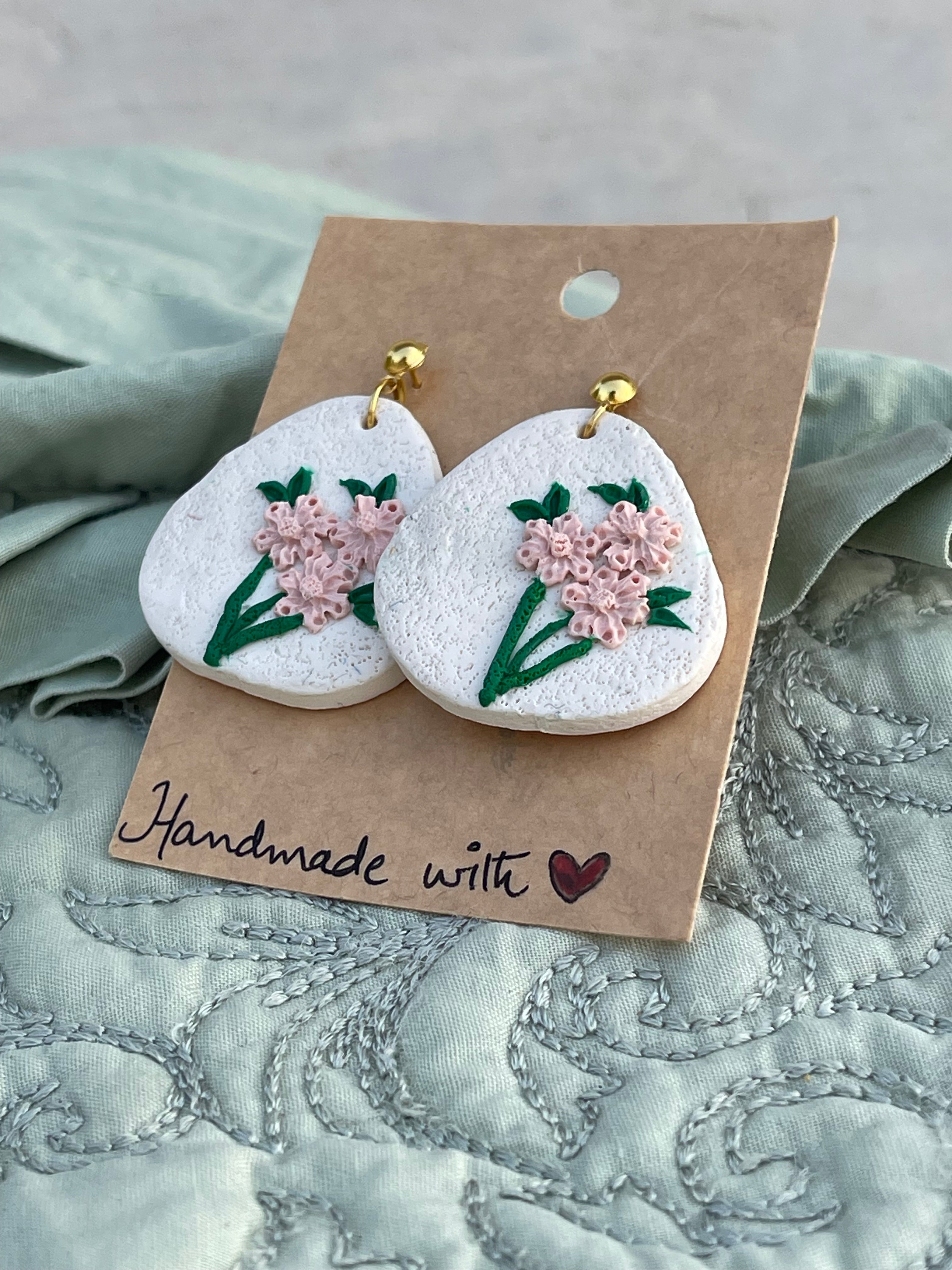 Tricon floral Earrings - Clay Boutique