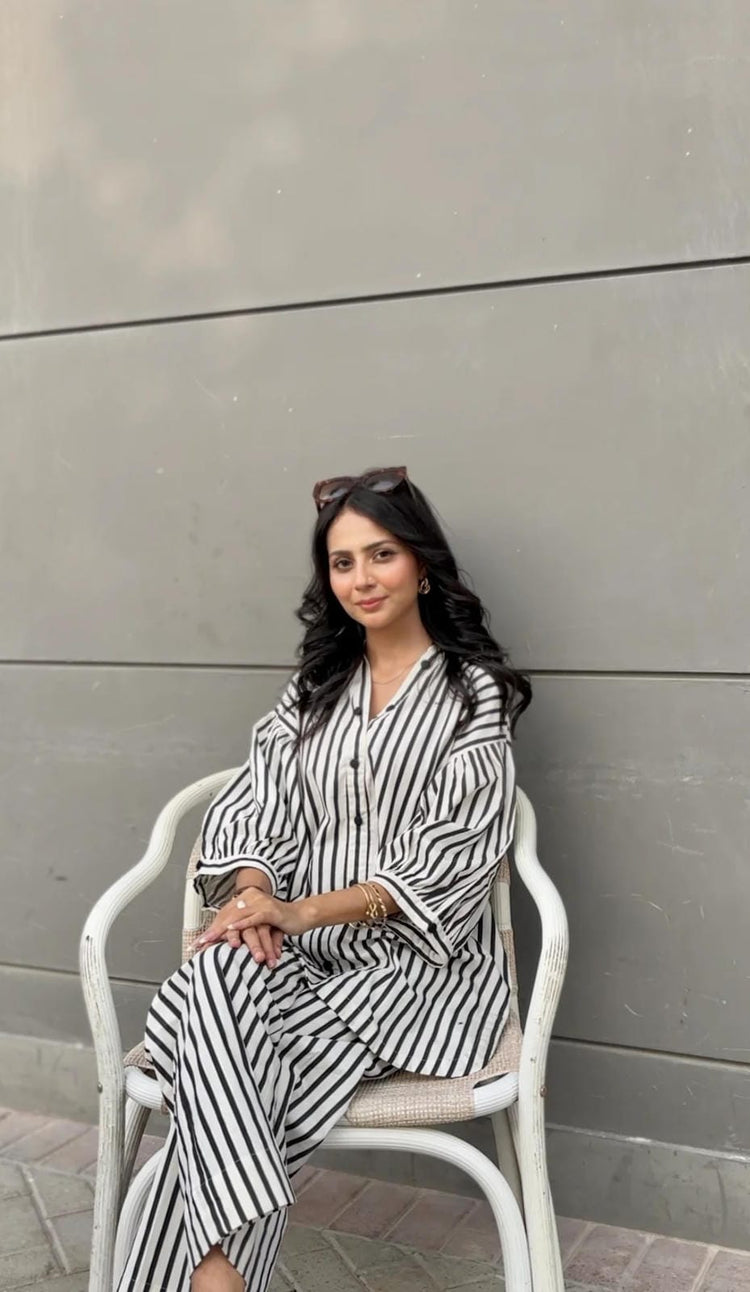 Women'S Striped Cotton Co-Ord Set 2 Piece Suit - Urban Cut