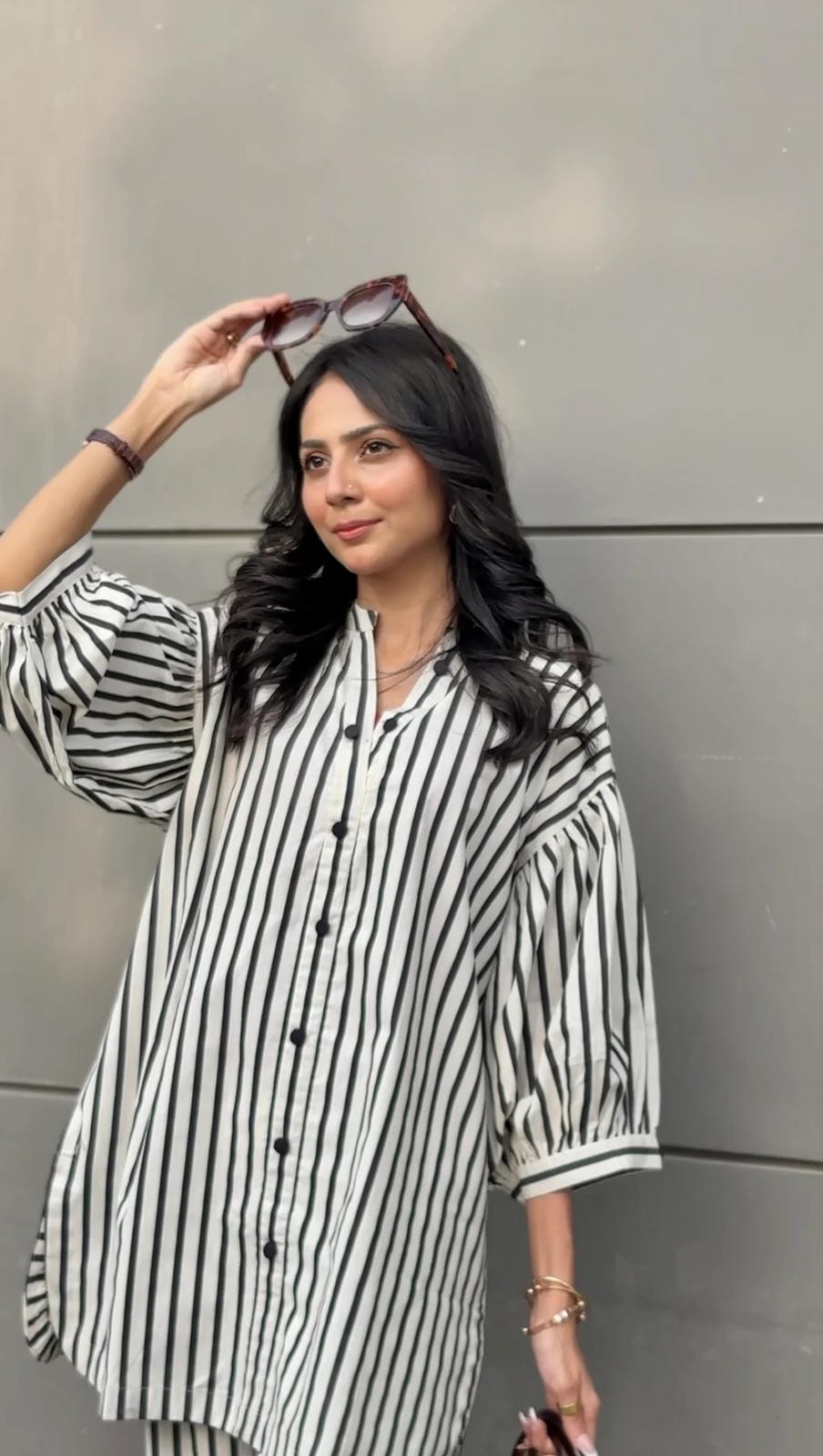 Women's Striped Cotton Co-Ord Set – 2 Piece Suit