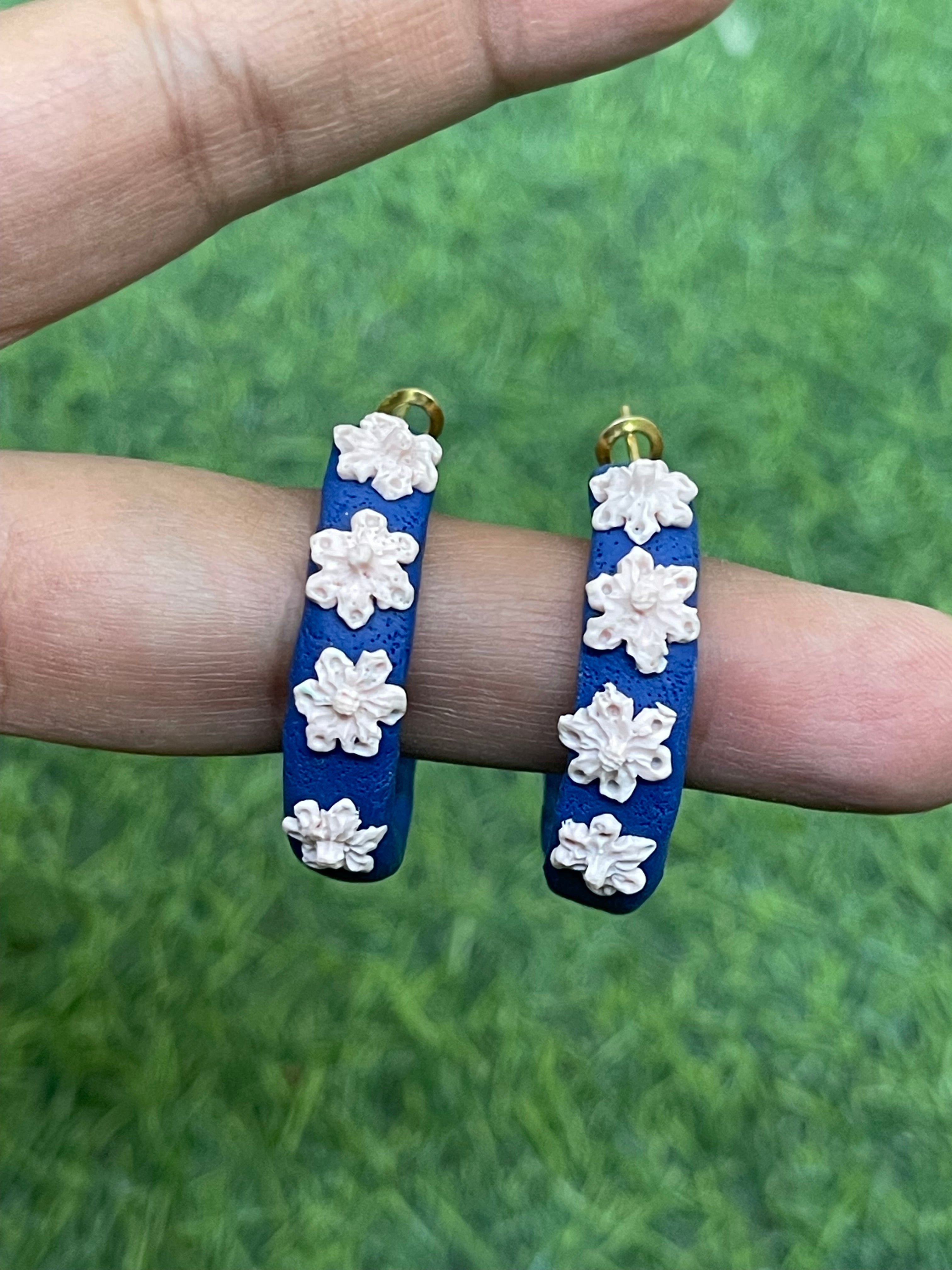 Hoops floral Earrings - Clay Boutique