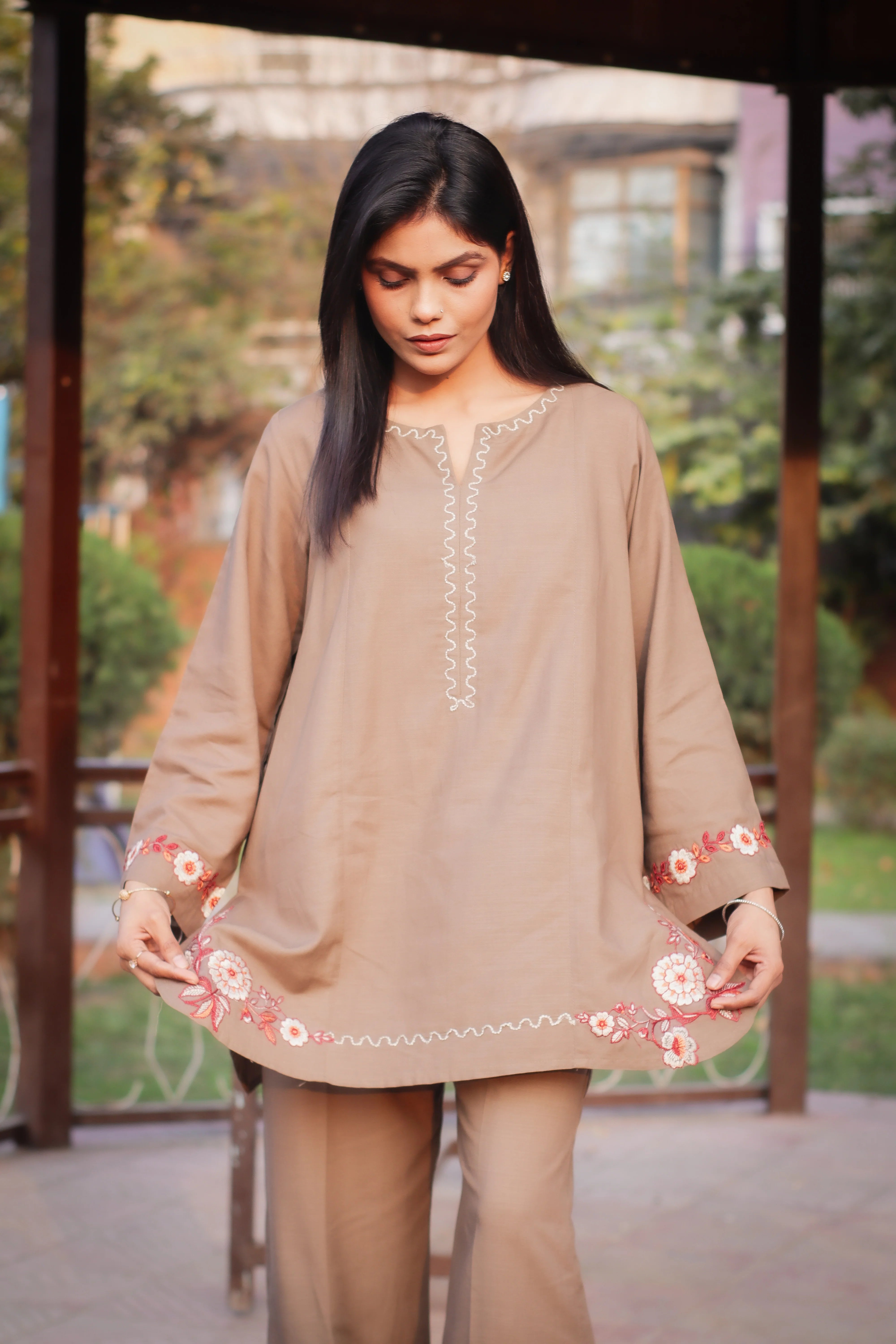 Embroidered Cotton Co-Ord Set