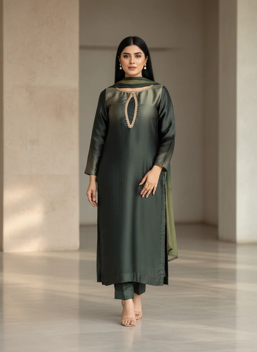 Emerald ombré Silk - Manash
