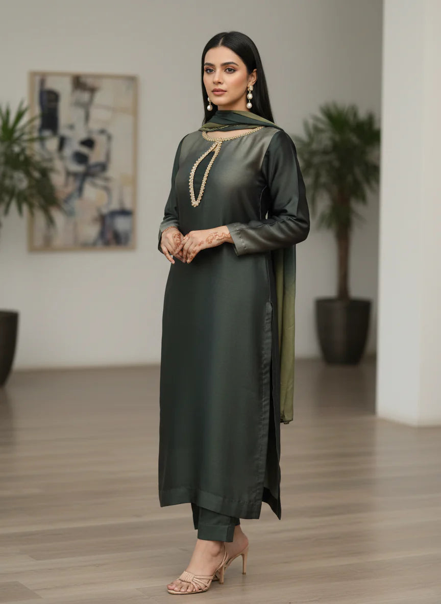 Emerald ombré Silk - Manash