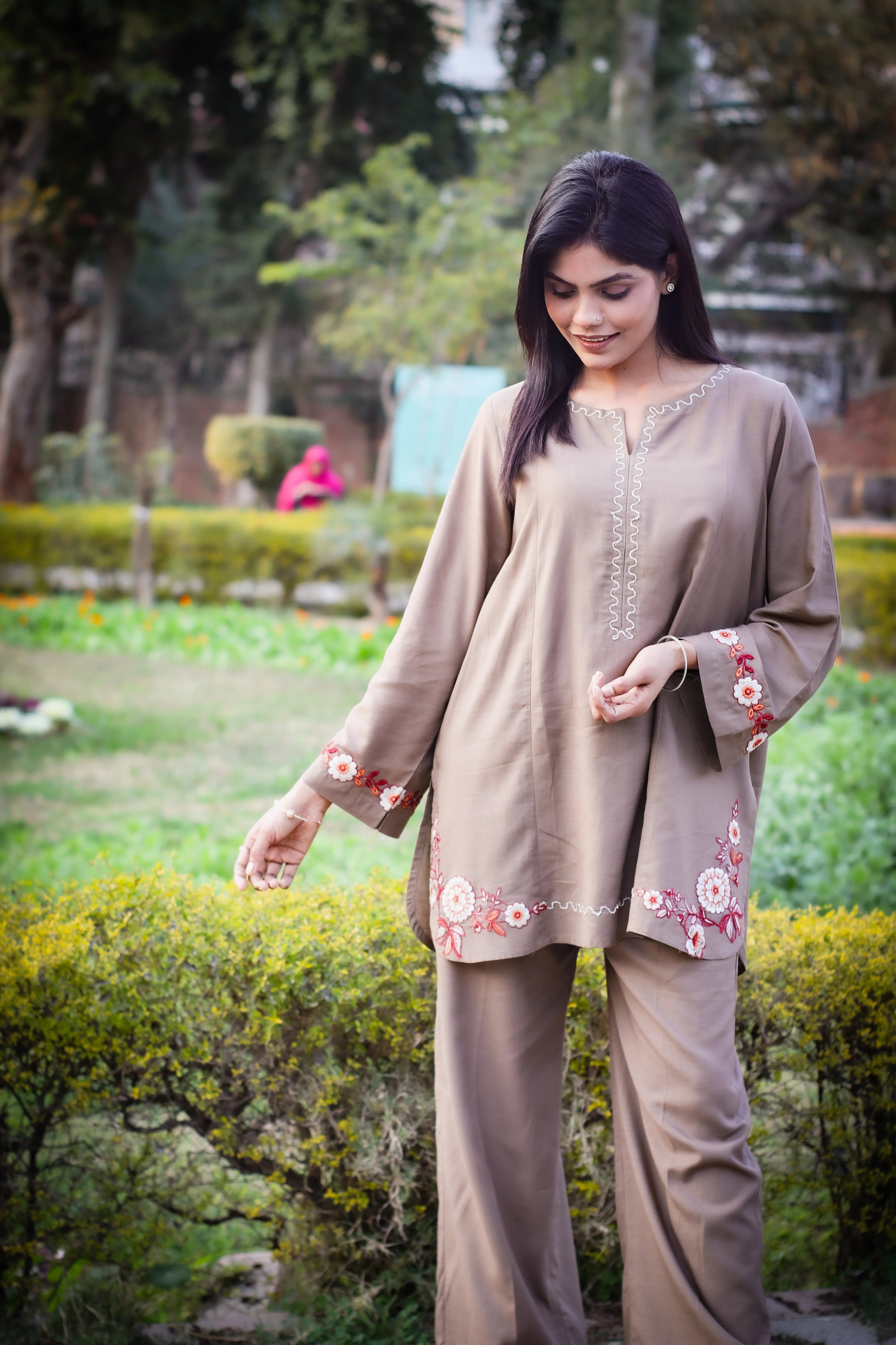 Embroidered Cotton Co-Ord Set