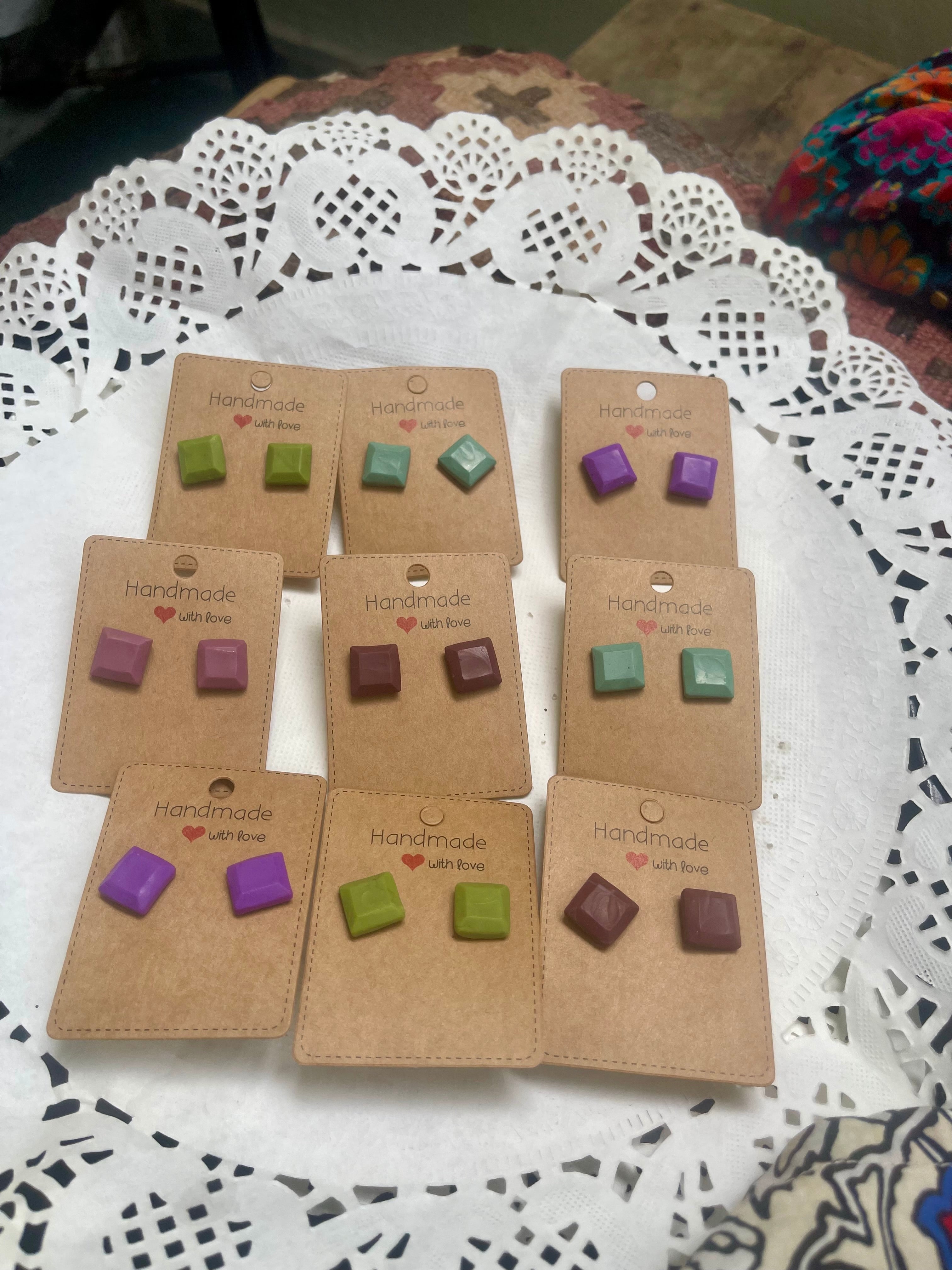 Cuboidal geometric studs - Clay Boutique