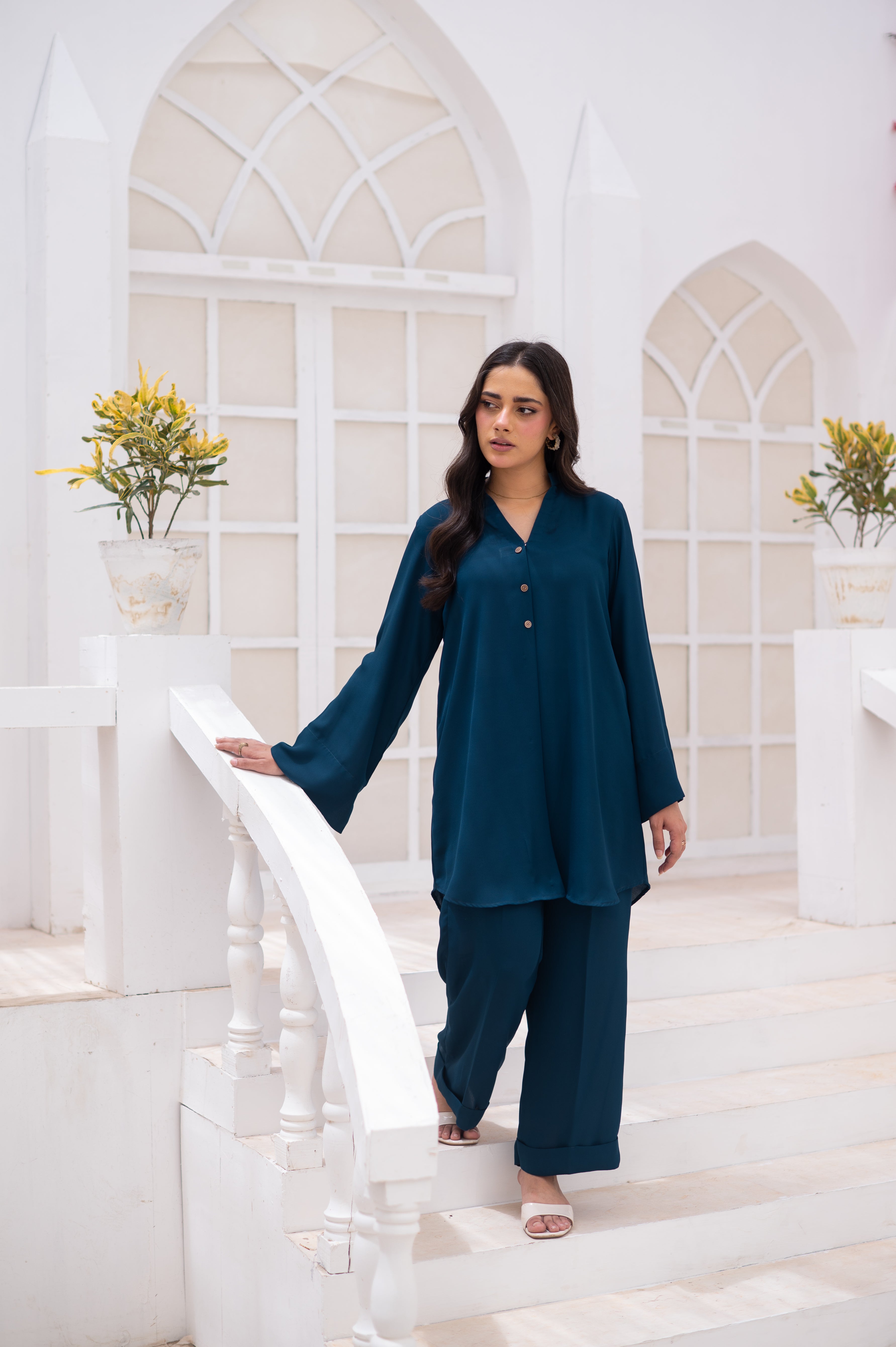 Teal Blue Co-Ord Set - Zauk Store