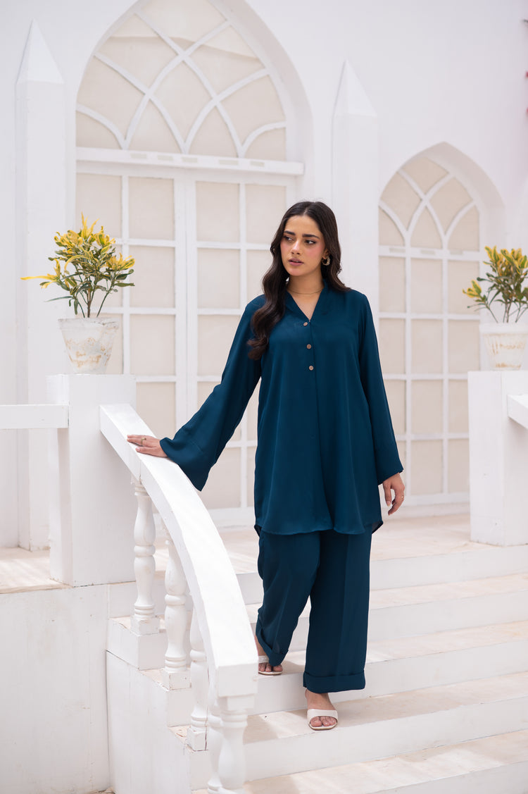 Teal Blue Co-Ord Set - ZAUK STORE