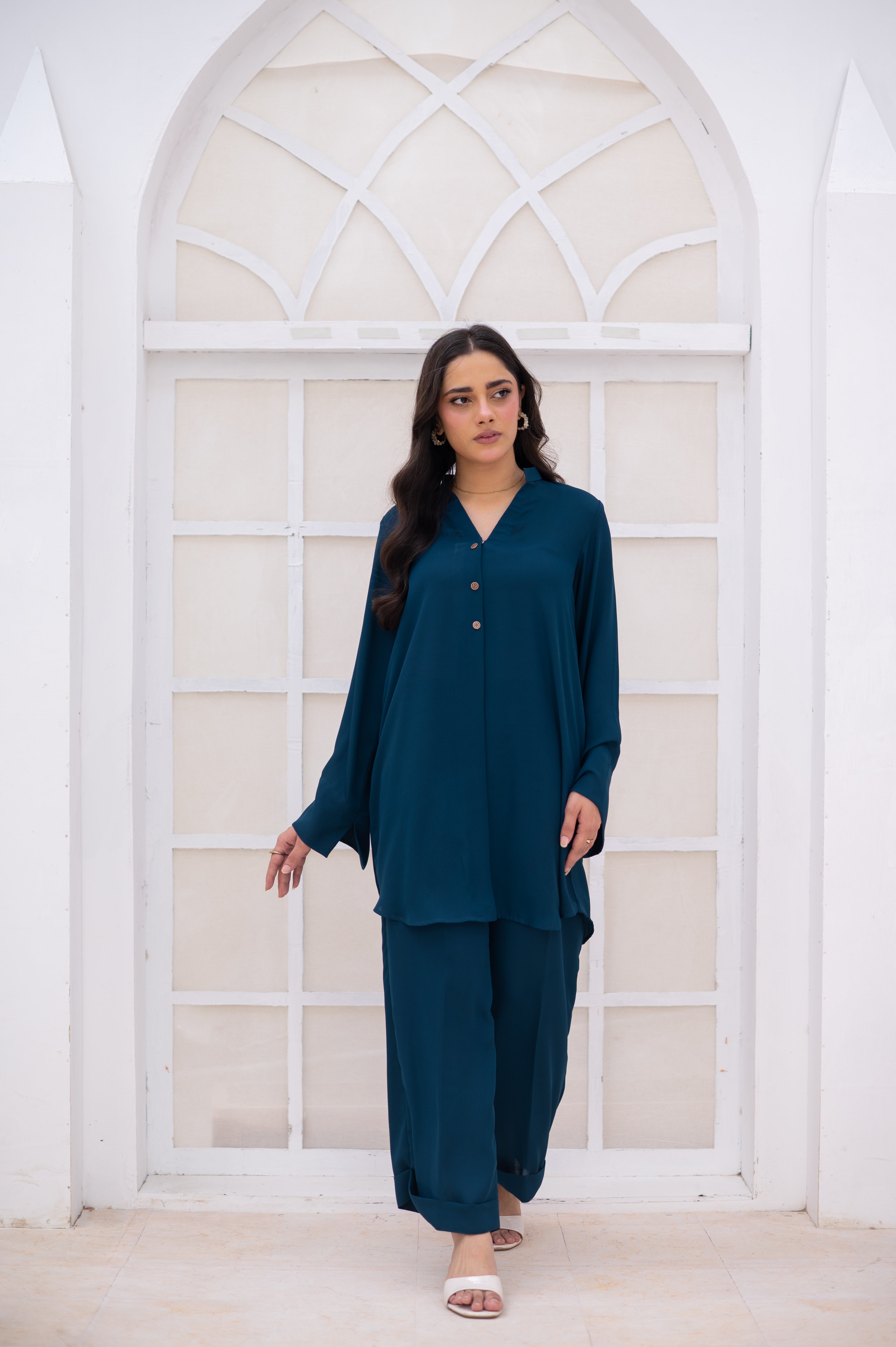Teal Blue Co-Ord Set - Zauk Store