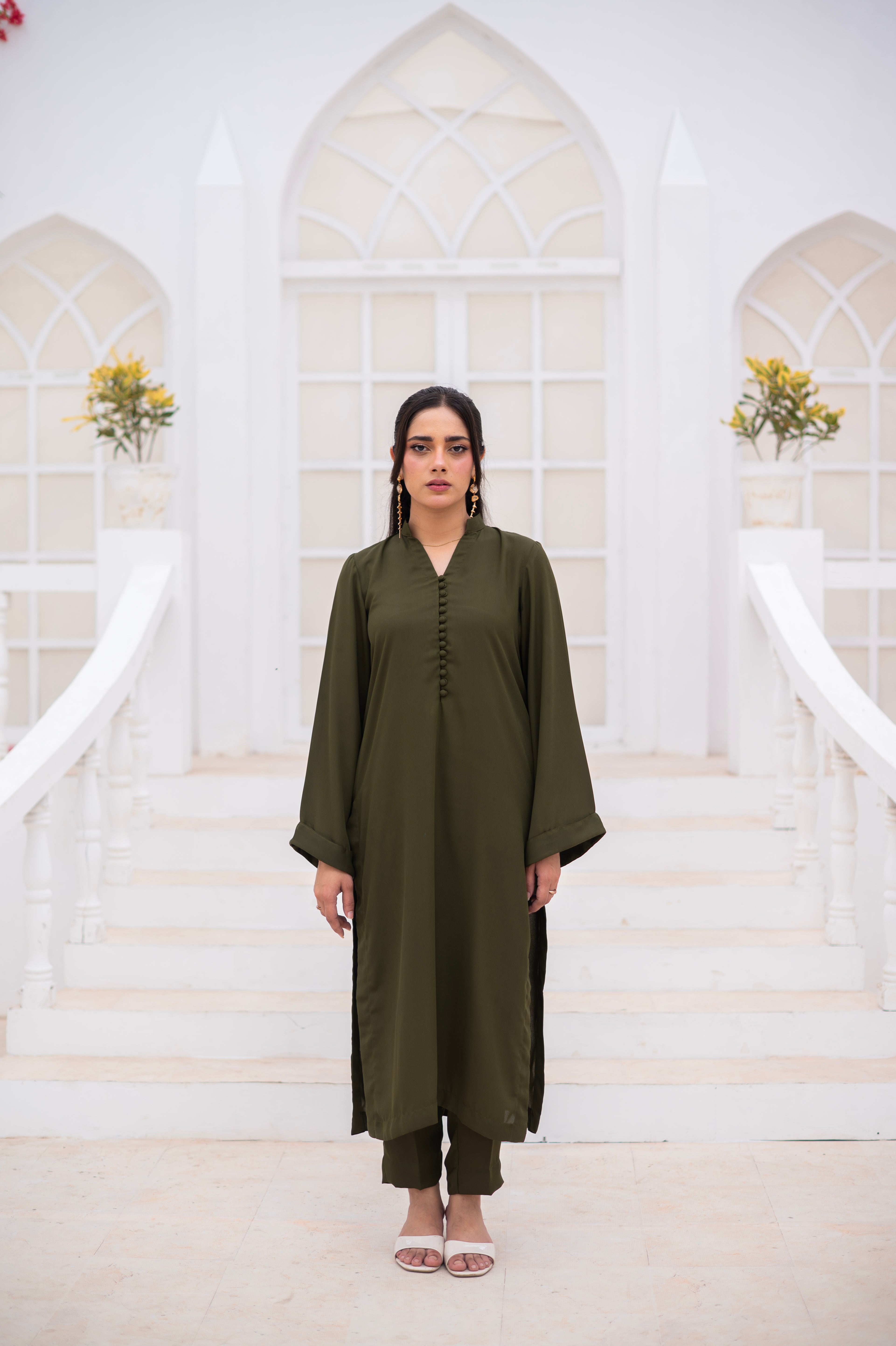 Olive Green Co-Ord Set - Zauk Store