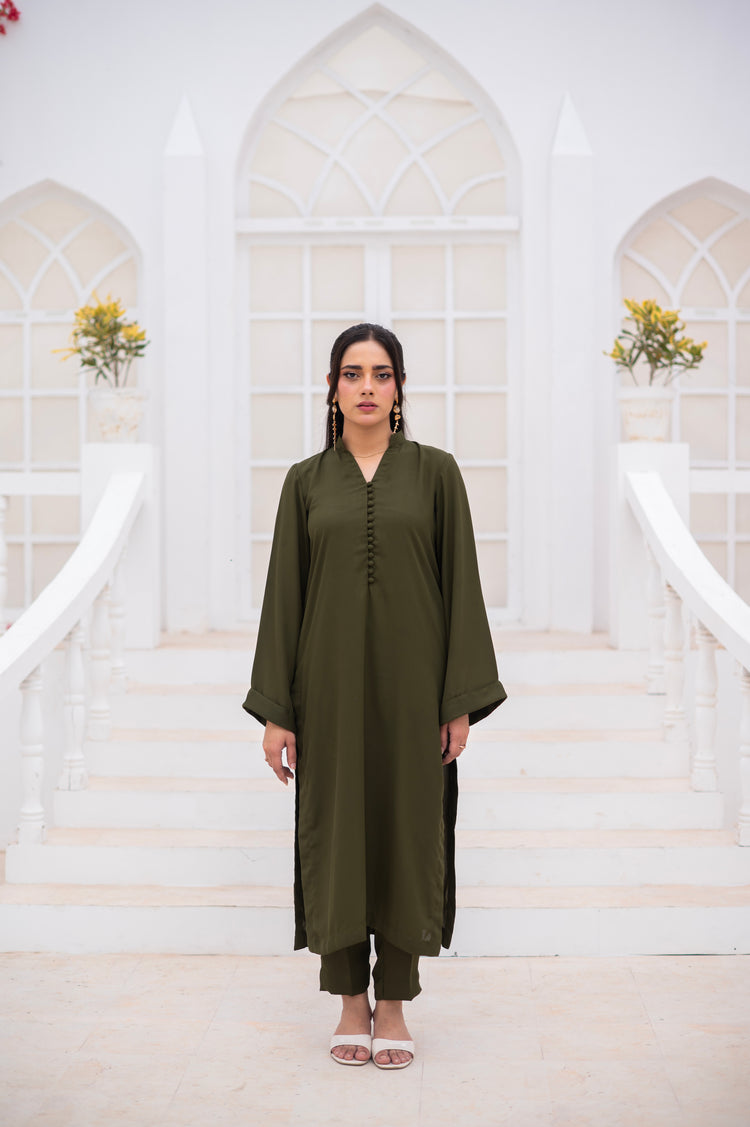 Olive Green Co-Ord Set - ZAUK STORE