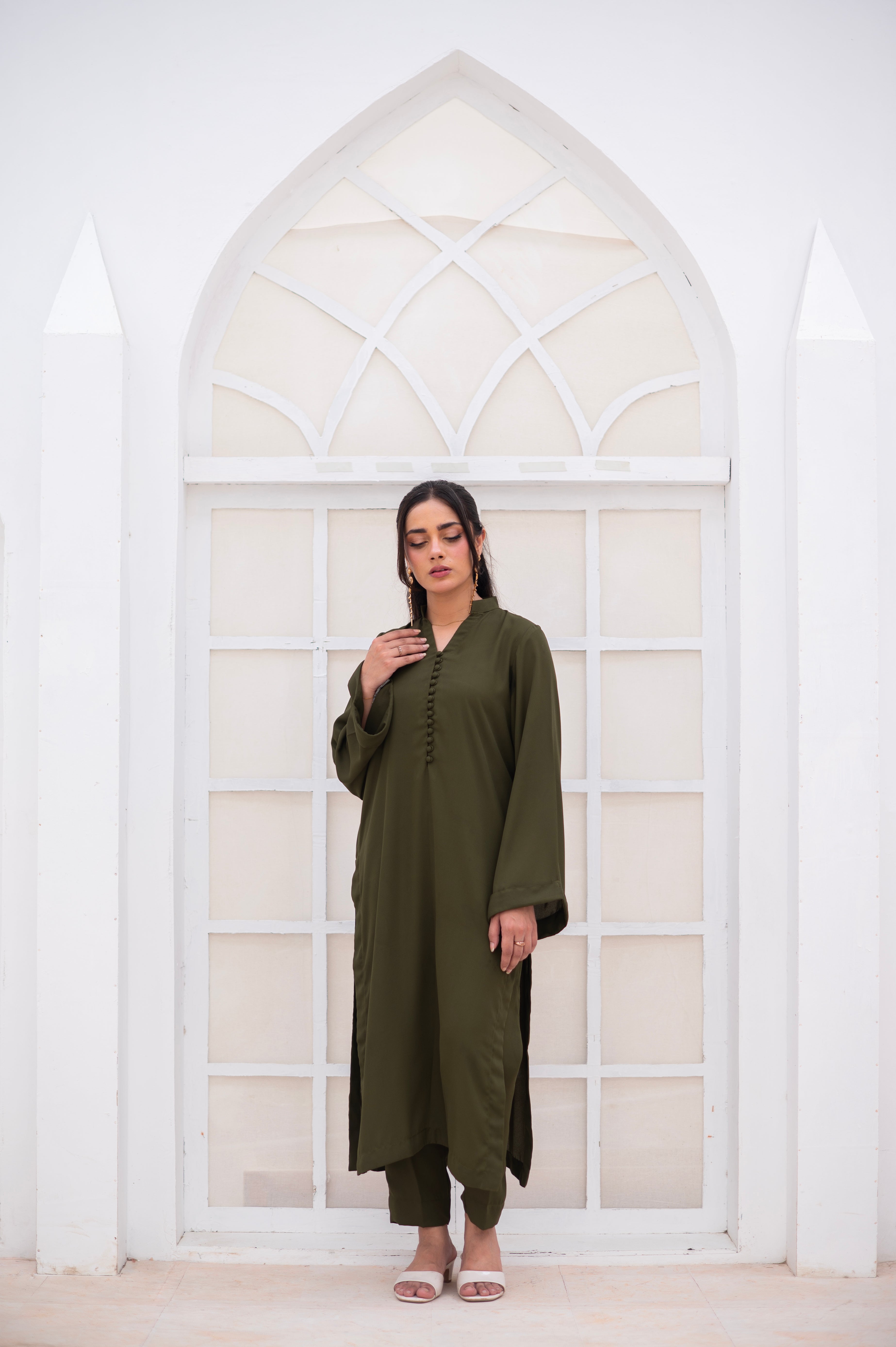 Olive Green Co-Ord Set - Zauk Store