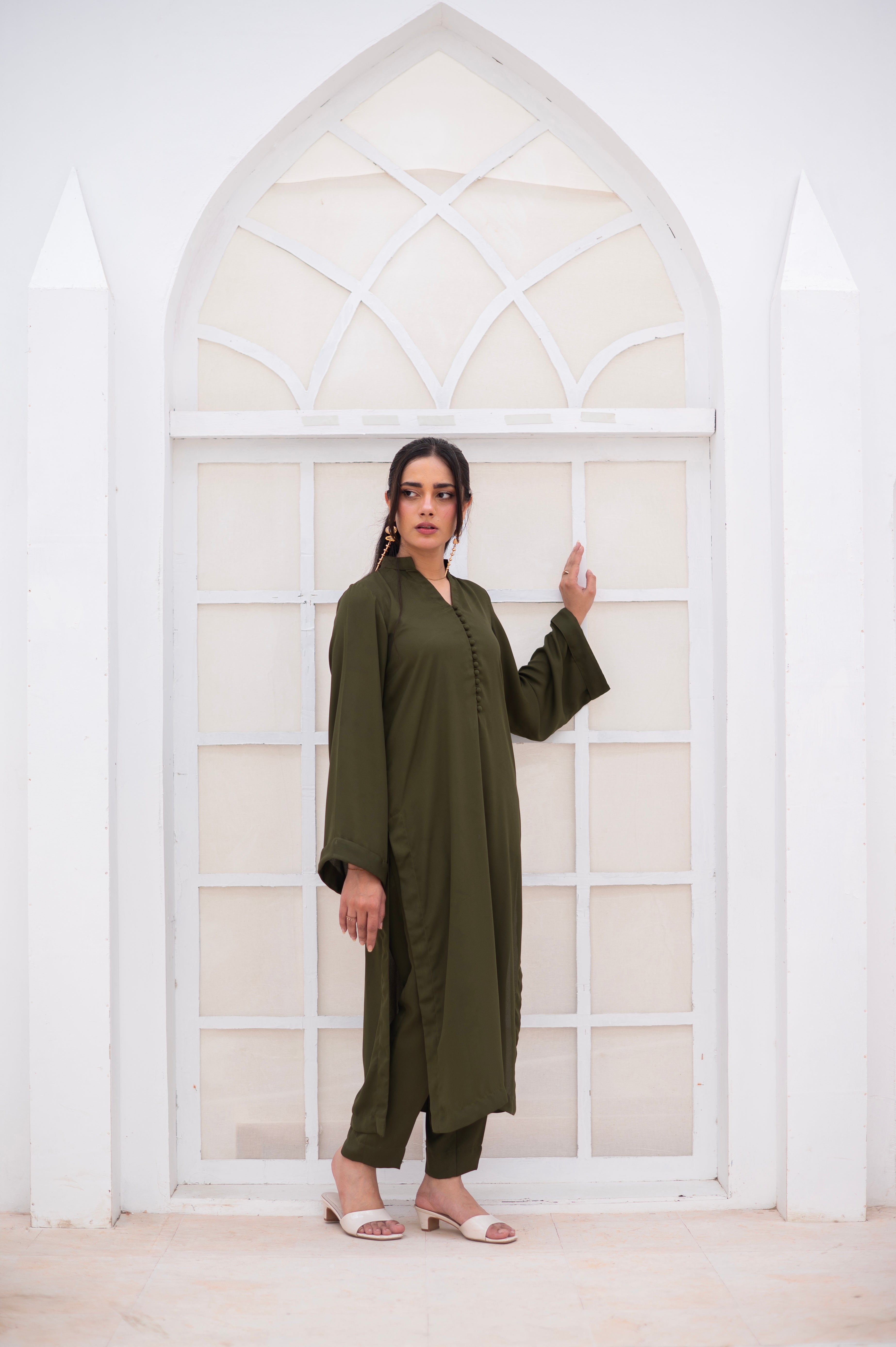 Olive Green Co-Ord Set - Zauk Store