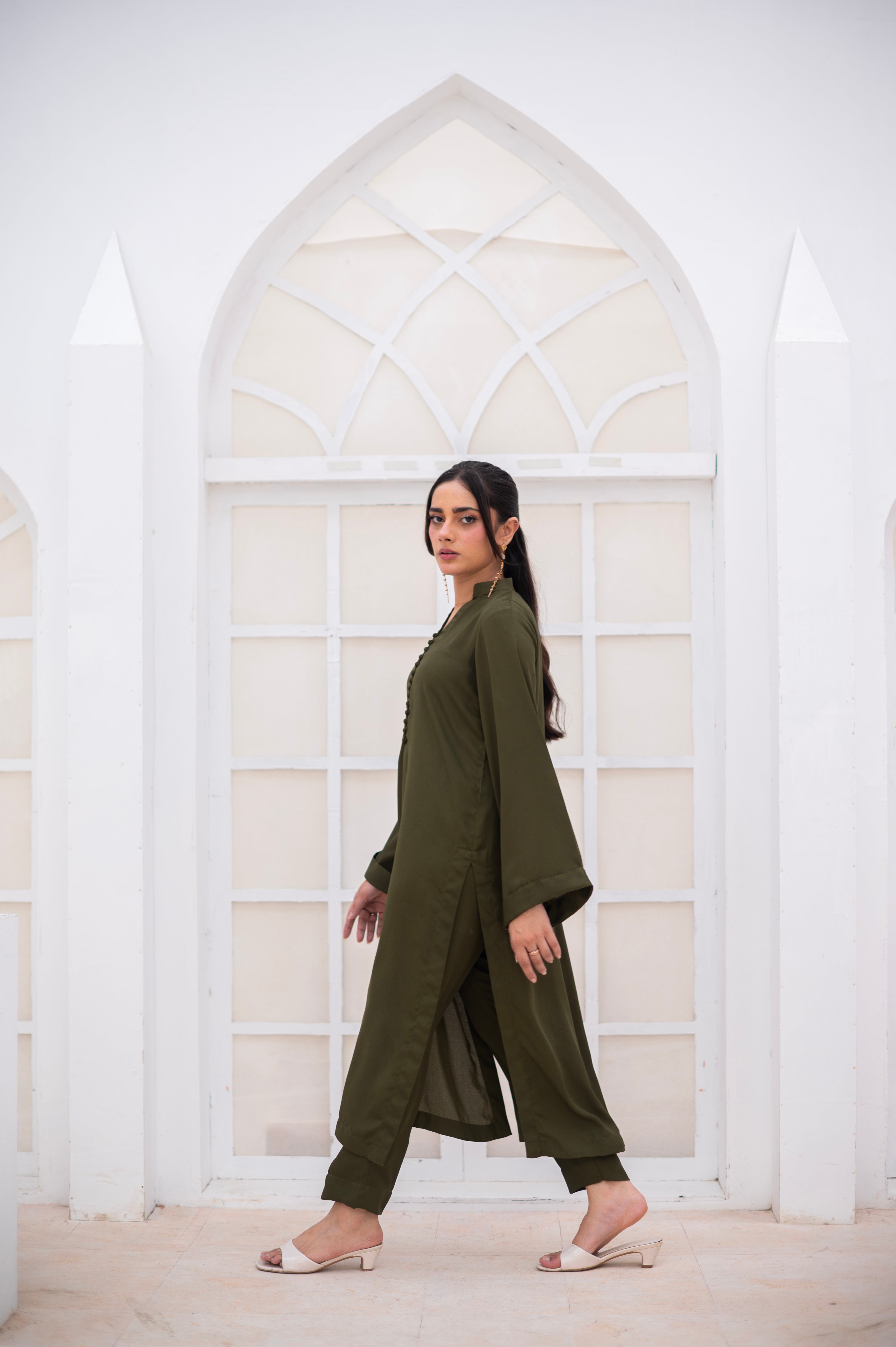 Olive Green Co-Ord Set - Zauk Store