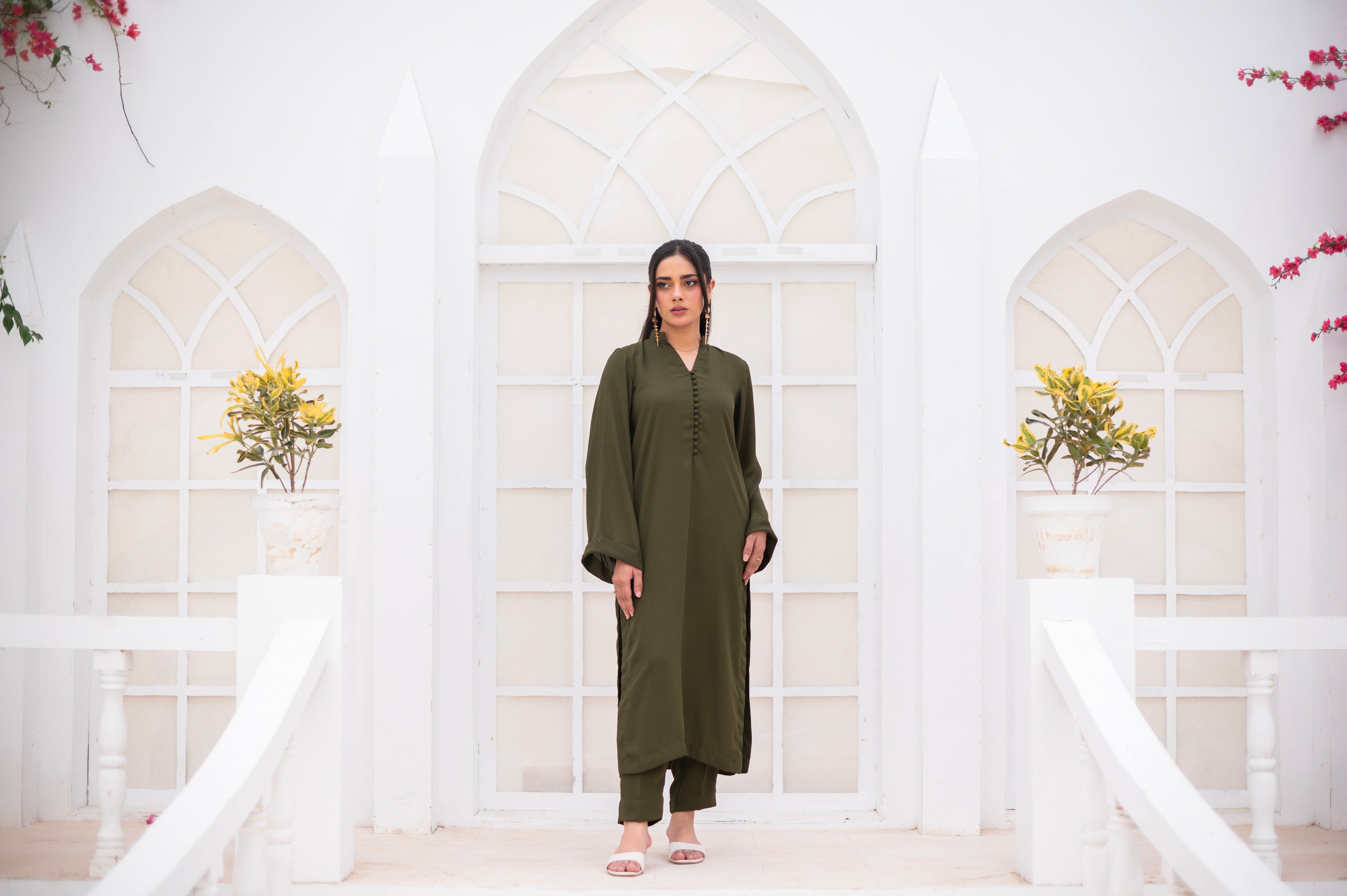 Olive Green Co-Ord Set - Zauk Store