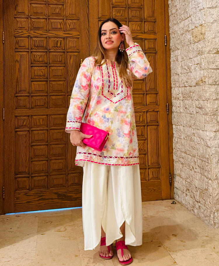 2 Piece Embellished Cotton Co-Ord Set - Urban Cut