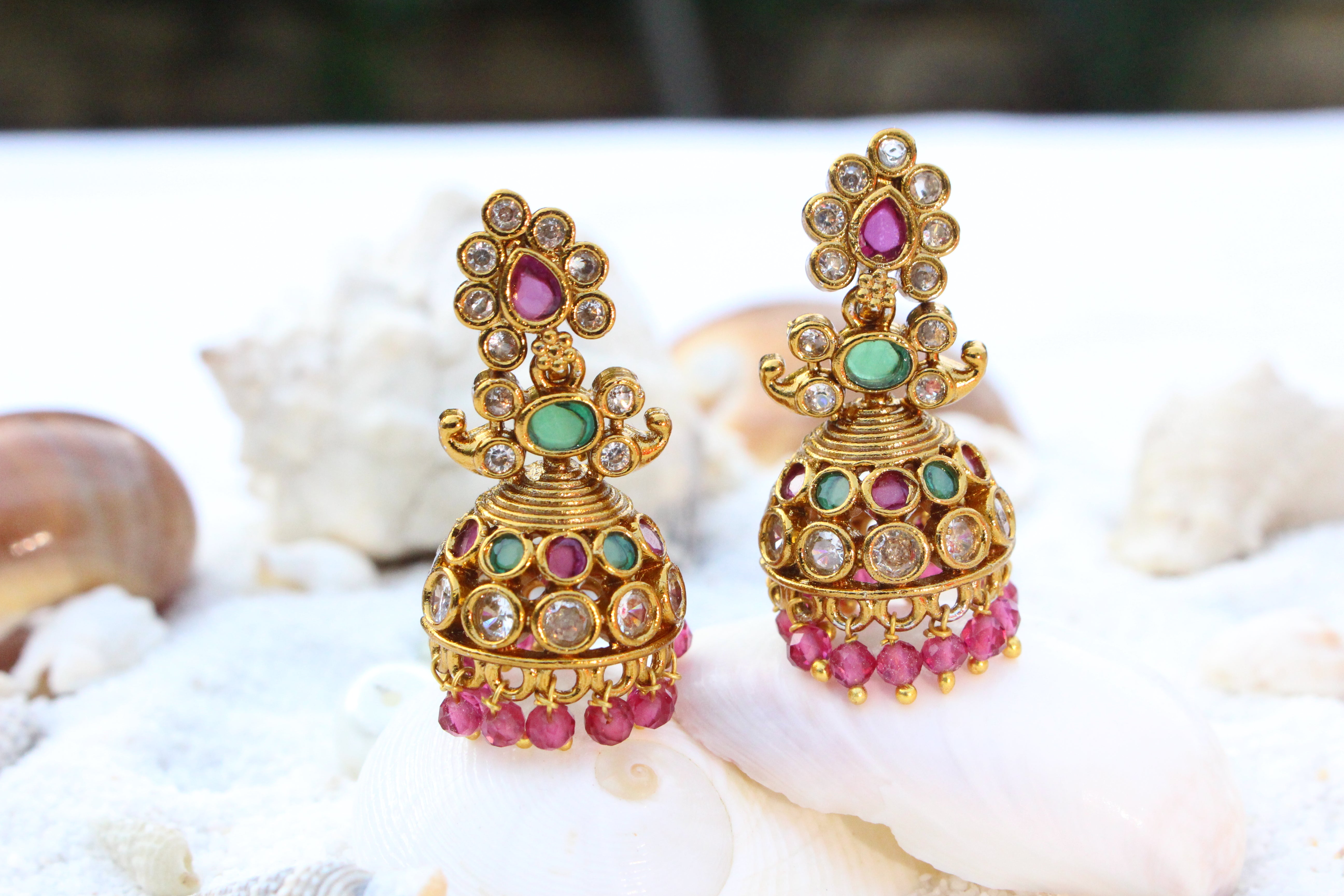 Multicolour Jadau Earrings - Aloro Jewels