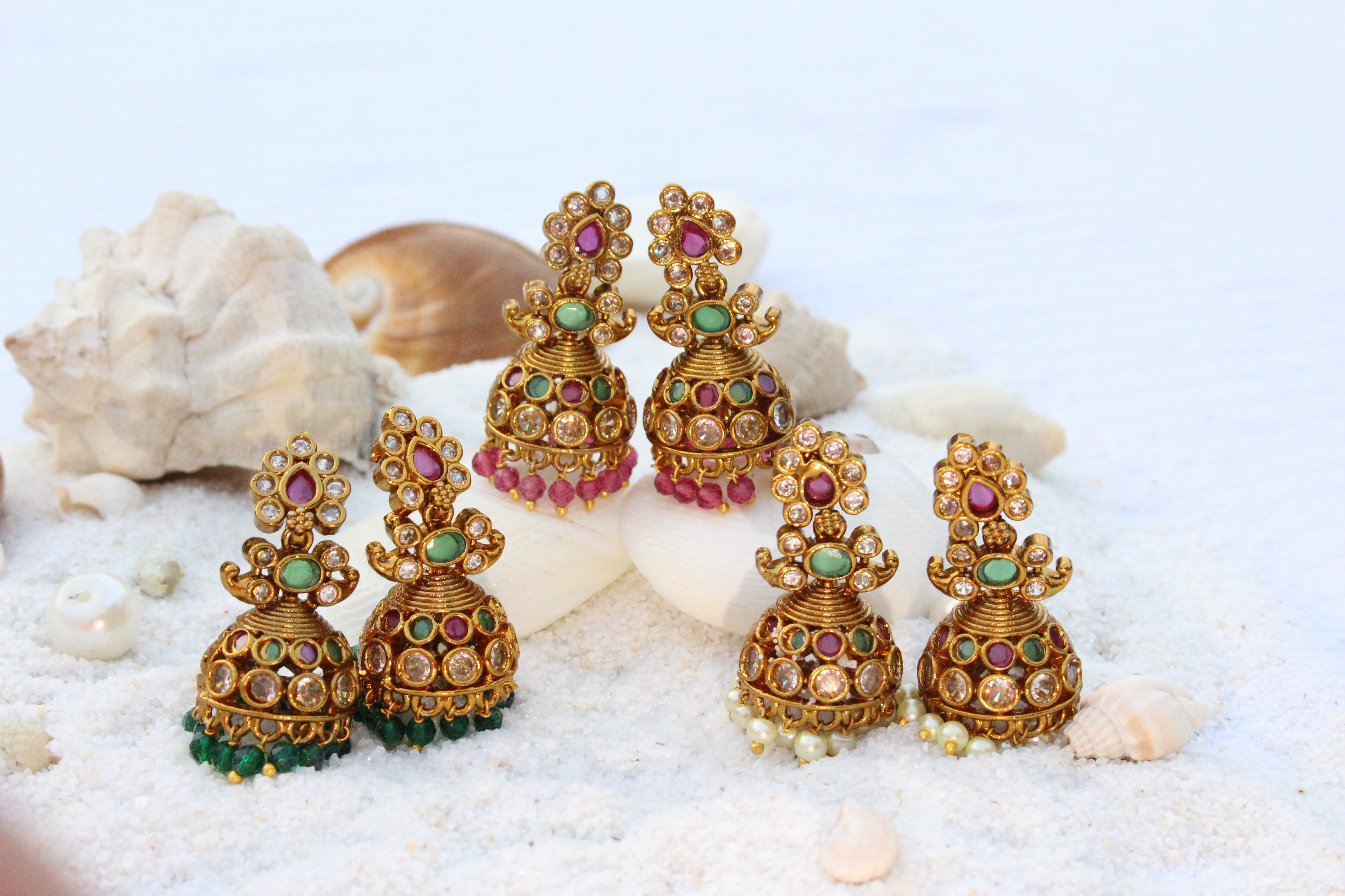Multicolour Jadau Earrings - Aloro Jewels