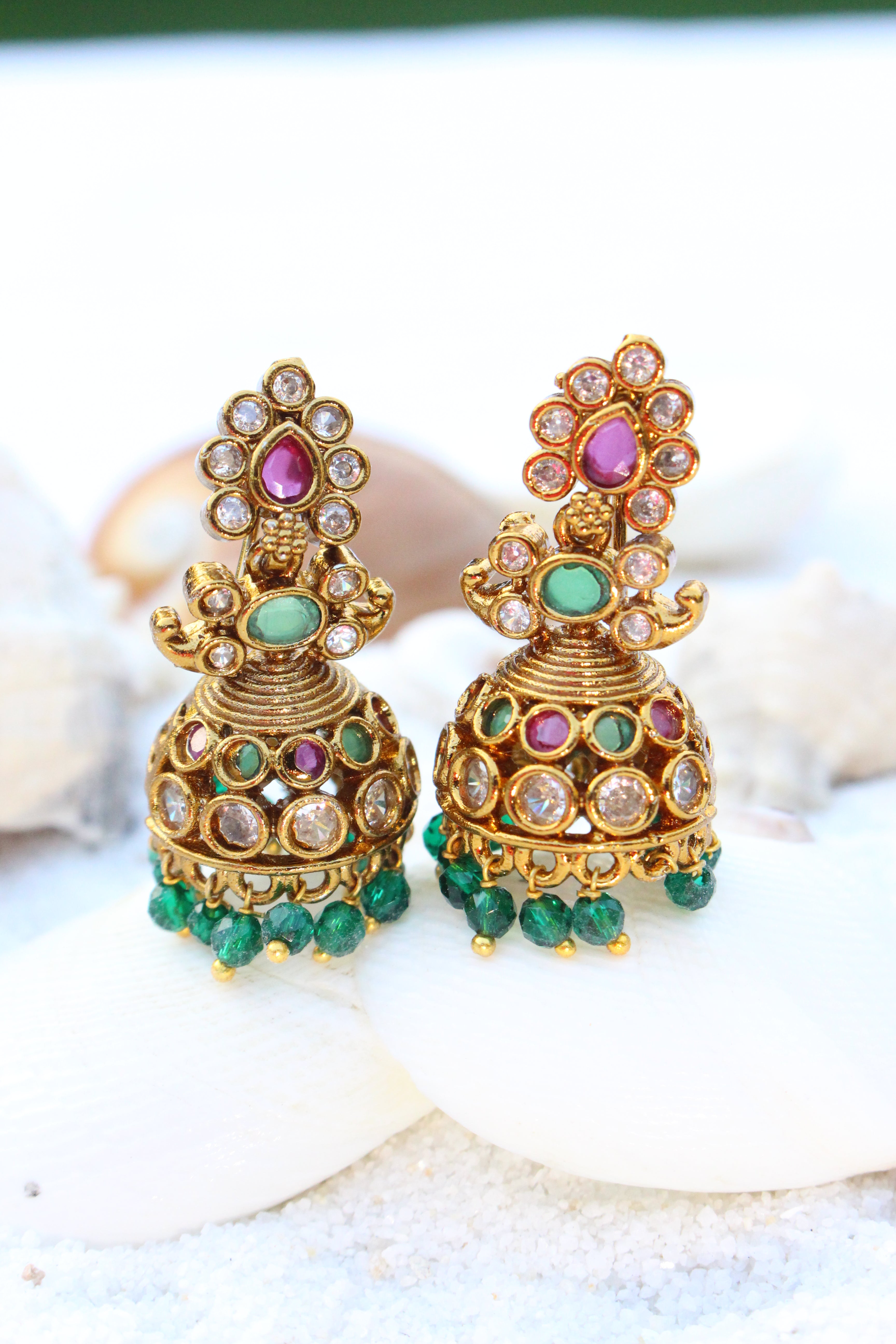 Multicolour Jadau Earrings - Aloro Jewels