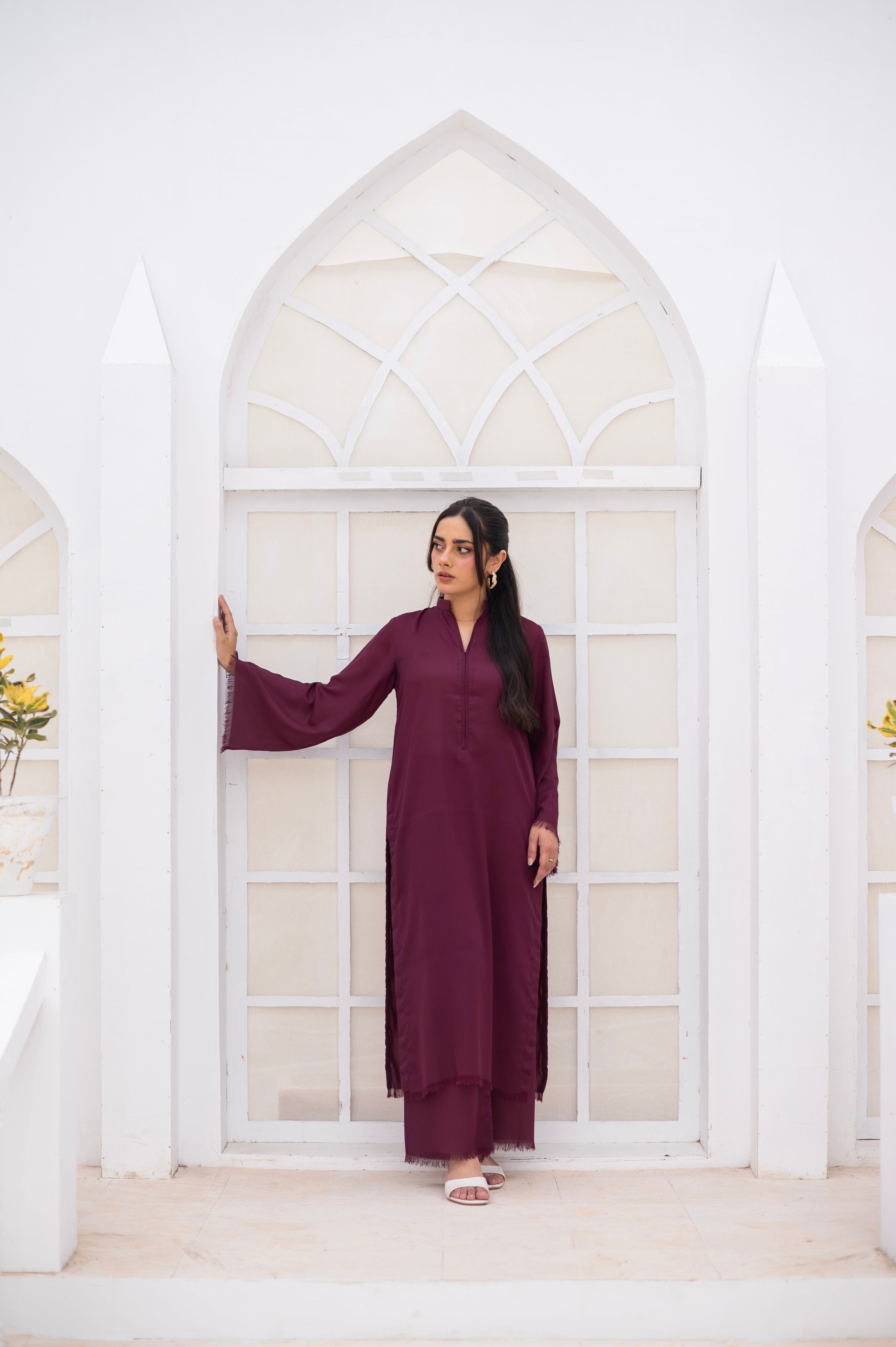 Burgundy Co-Ord Set - Zauk Store