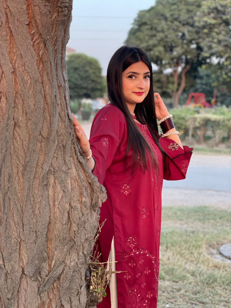 Embroidered Cotton 2-Piece Co-Ord Set - Urban Cut