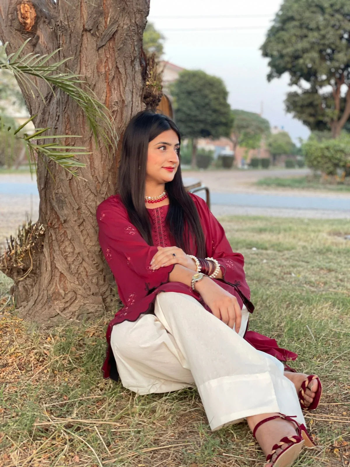 Embroidered Cotton 2-Piece Co-Ord Set - Urban Cut