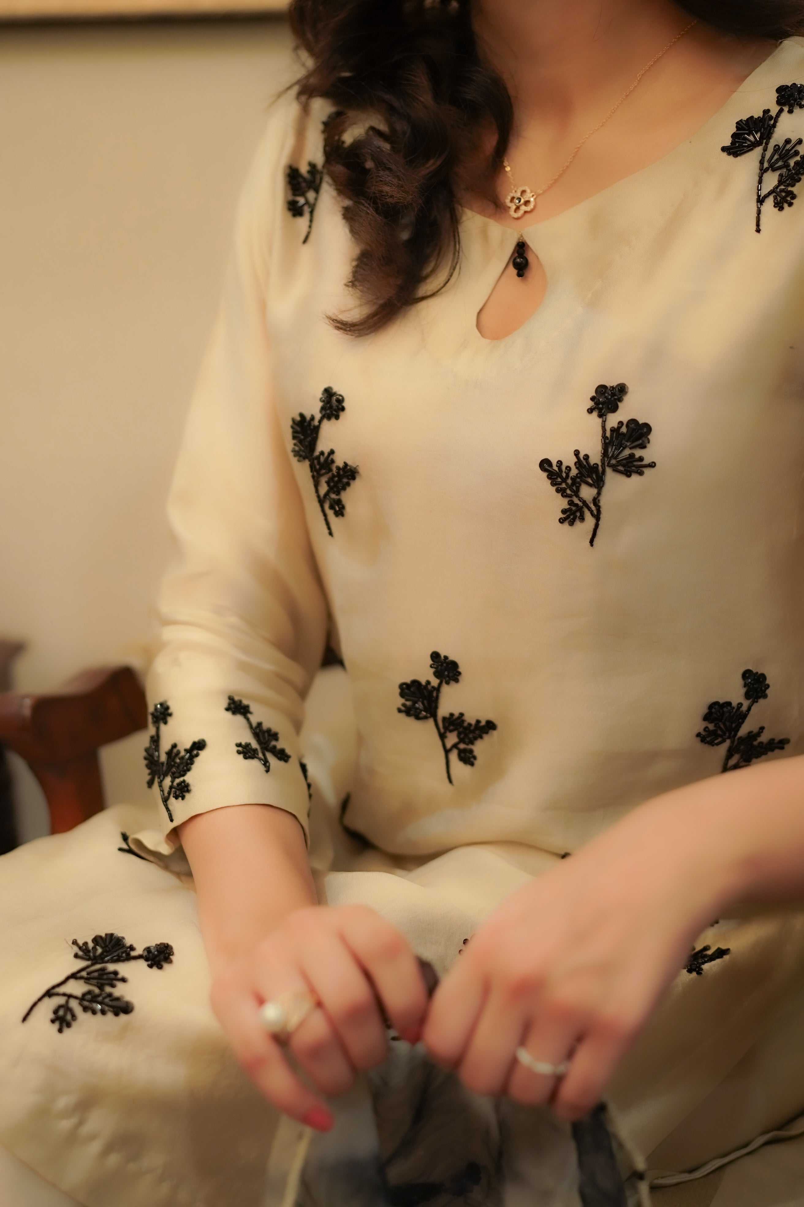 EST-006 AANCHAL - (Stitched 3 Piece) - SYAH