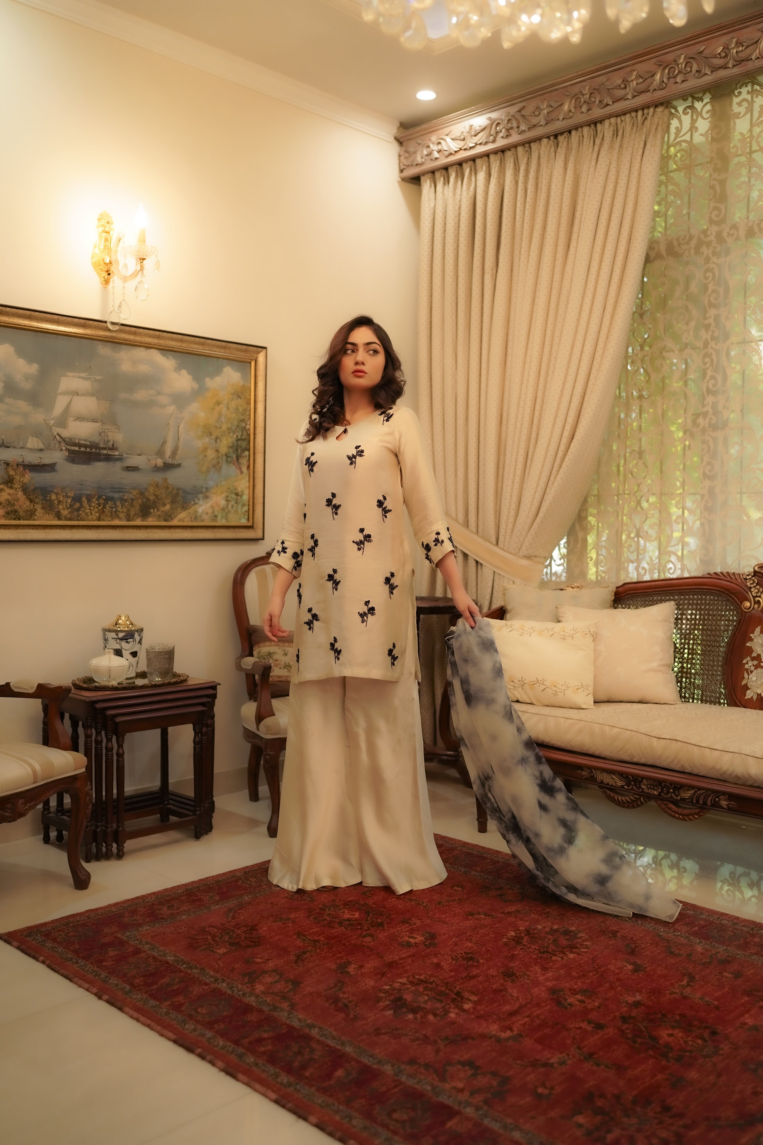 EST-006 AANCHAL - (Stitched 3 Piece) - SYAH
