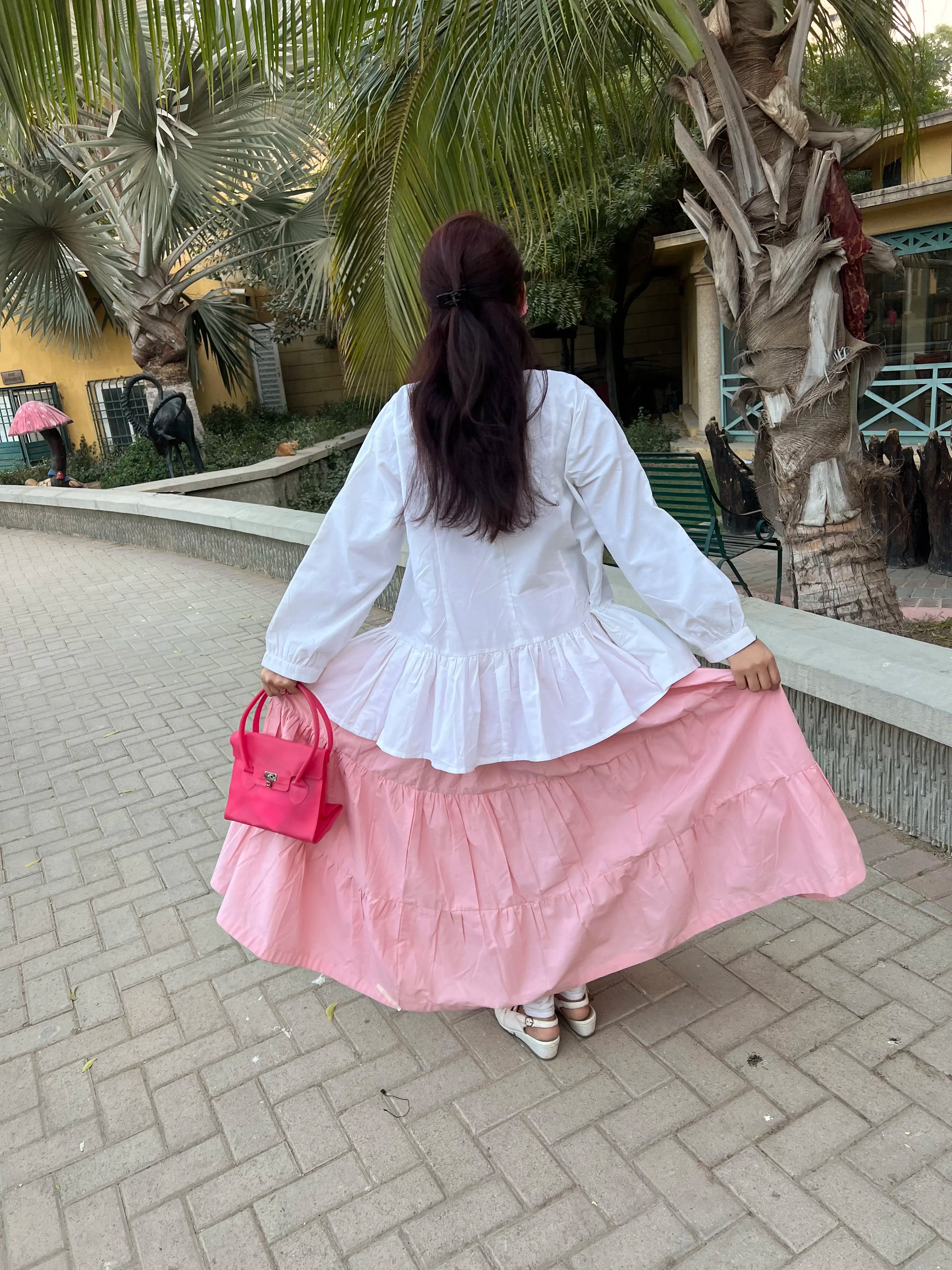 White Cotton Peplum Shirt