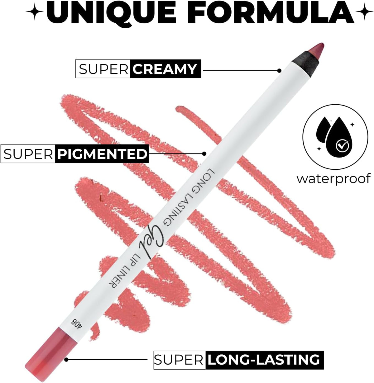 LAMEL Long lasting Gel Lip Liner №408 Pink Plum