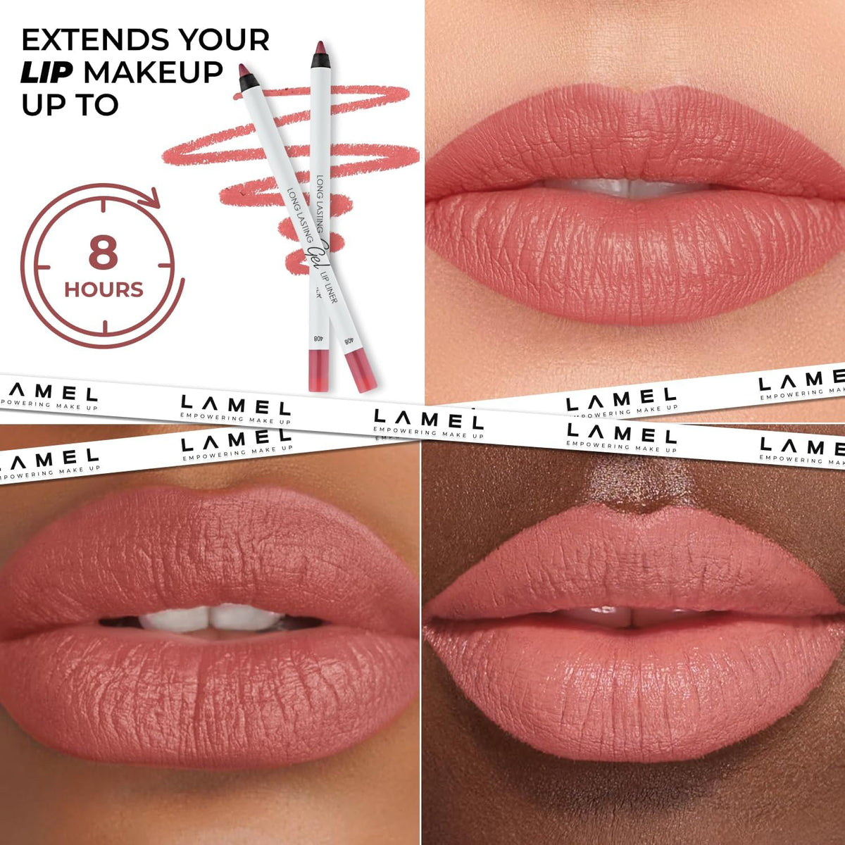 LAMEL Long lasting Gel Lip Liner №408 Pink Plum