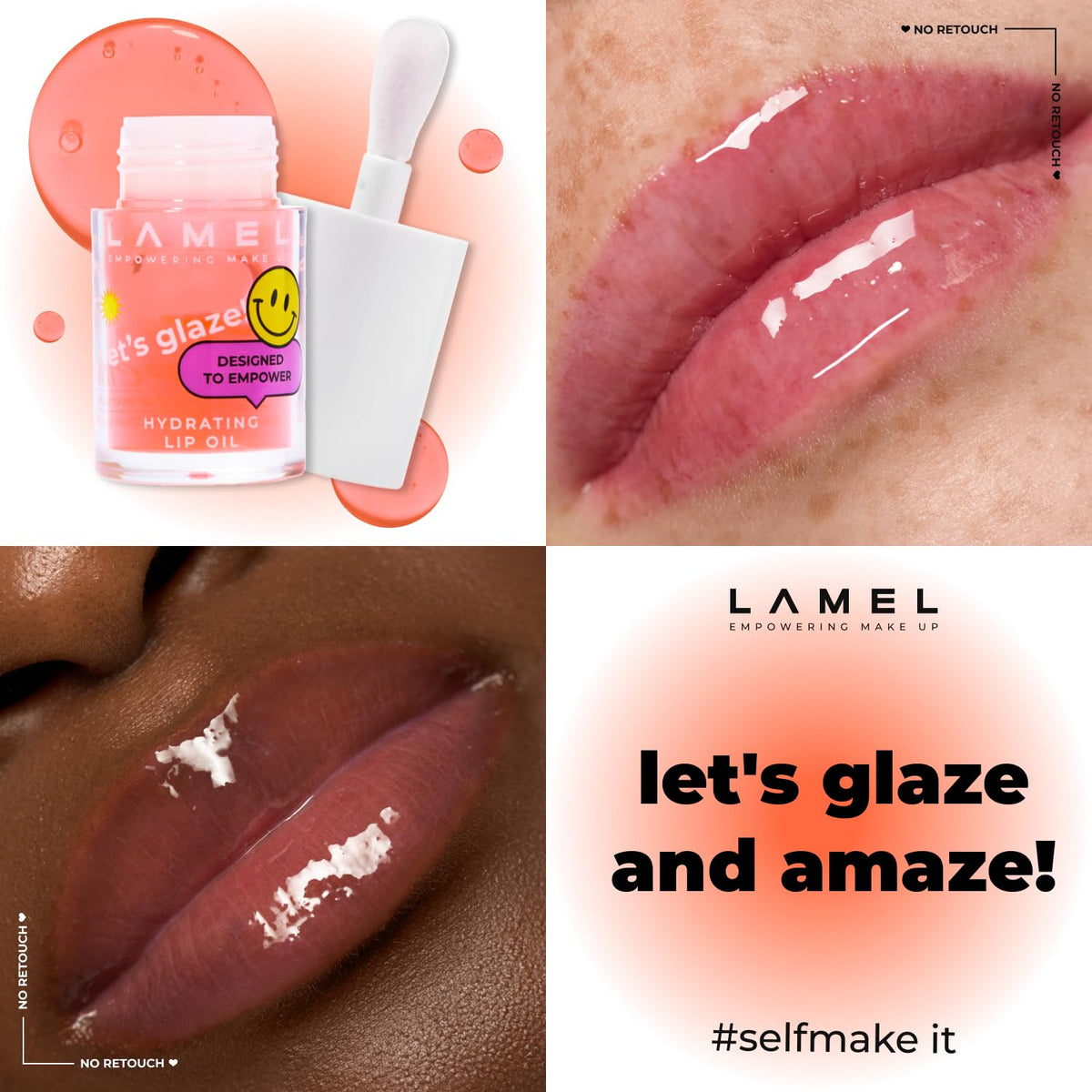 LAMEL Moisturizing Lip Oil LET'S GLAZE 402 Strawberry Jam 4gm