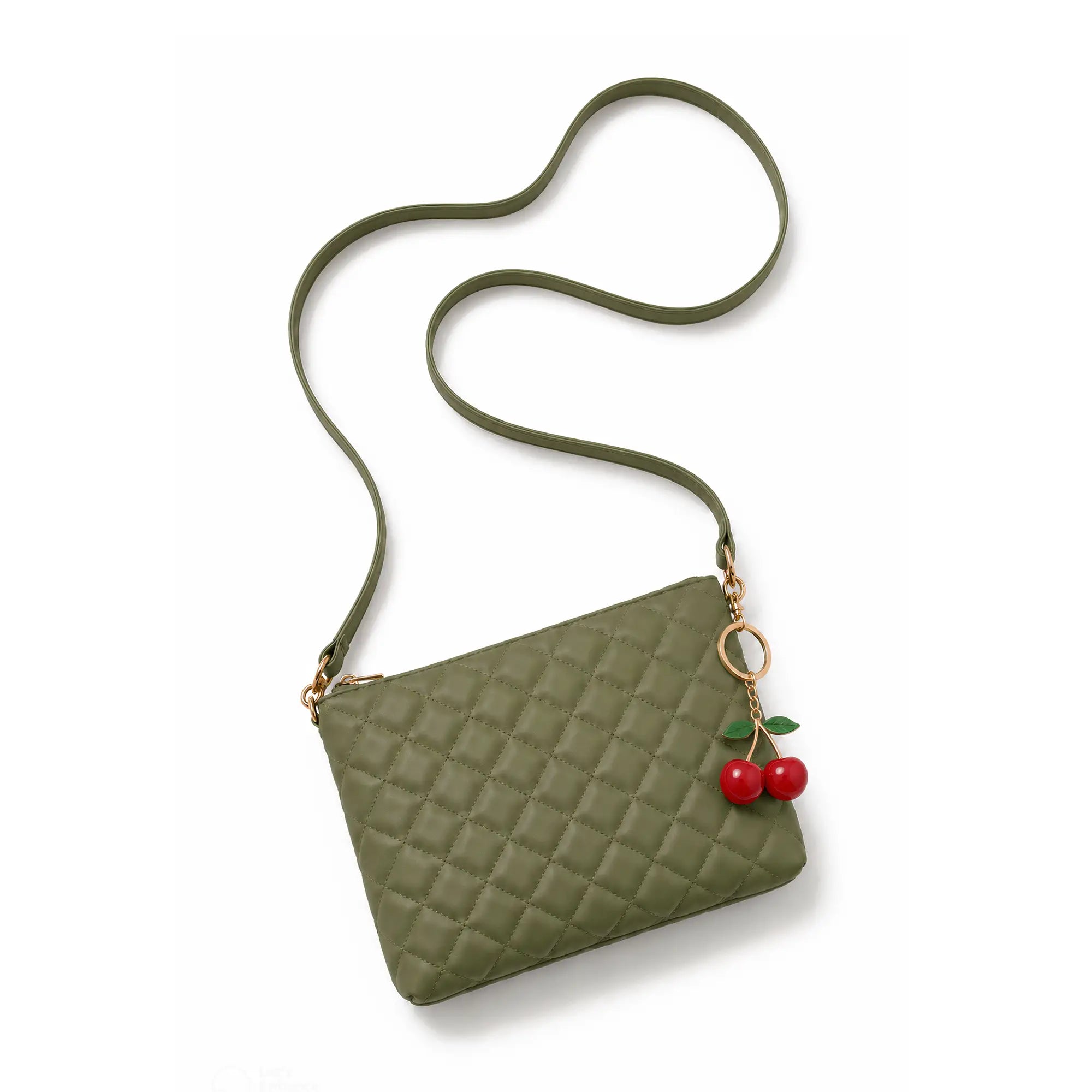 Mini Quilted Crossbody Bag - Green - HBH