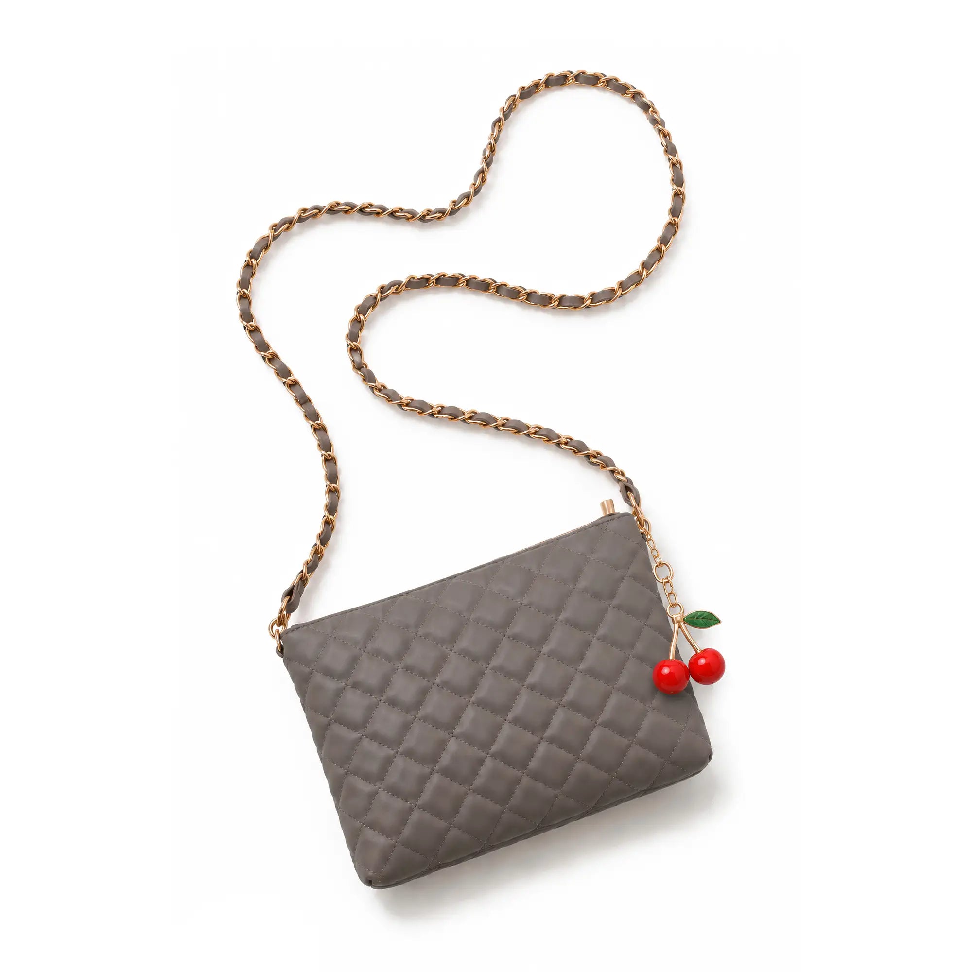 Mini Quilted Crossbody Bag - Grey - HBH