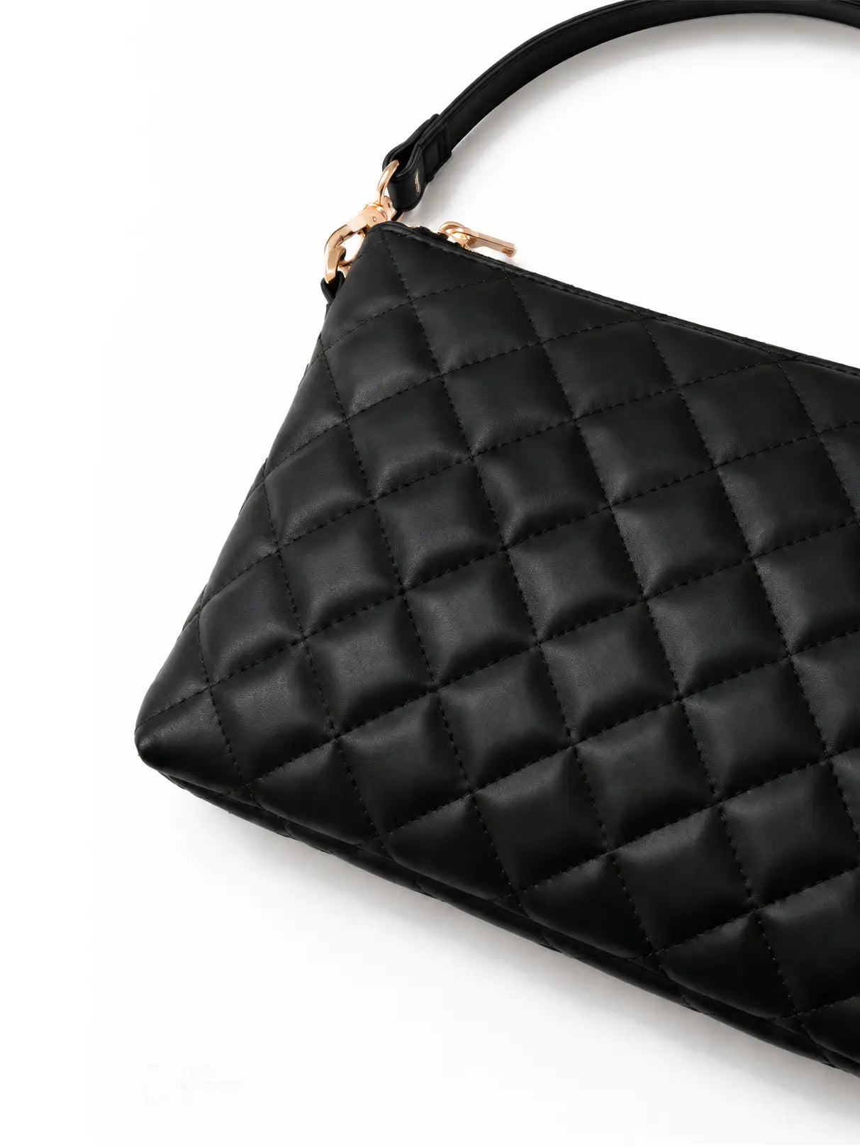 Mini Quilted Crossbody Bag - Black - HBH