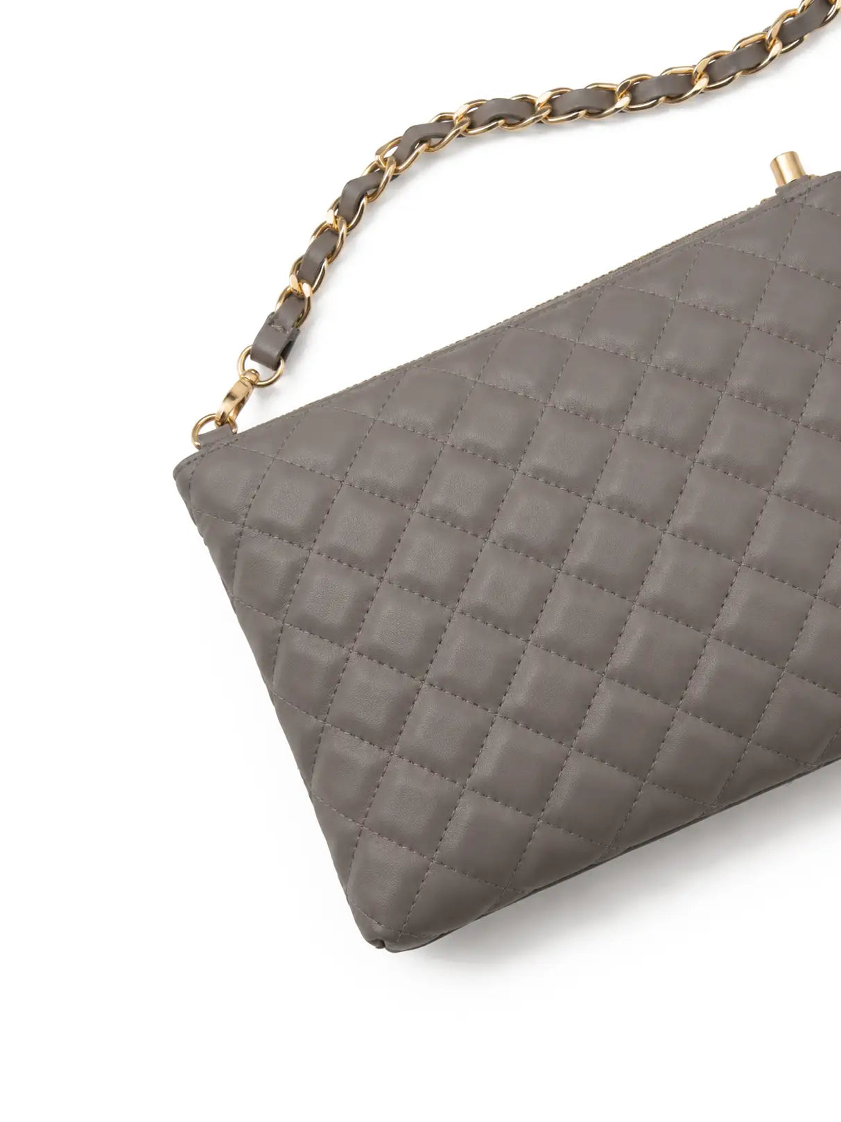 Mini Quilted Crossbody Bag - Grey - HBH