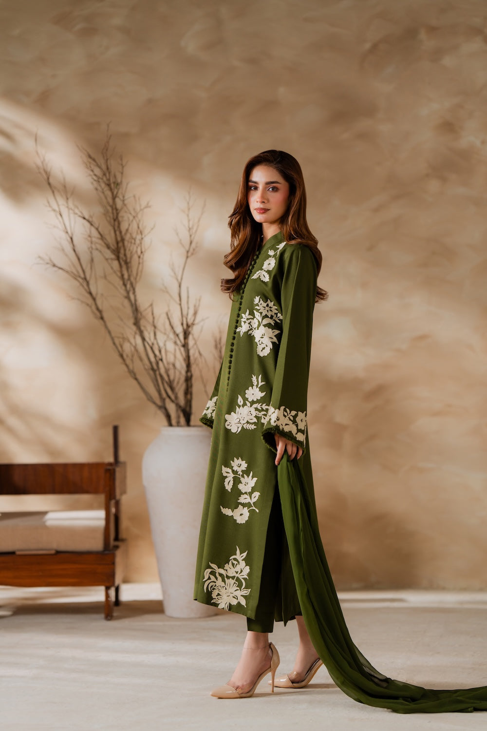 Mehndi Emb 3Pc Stitched - Tawakal Closet