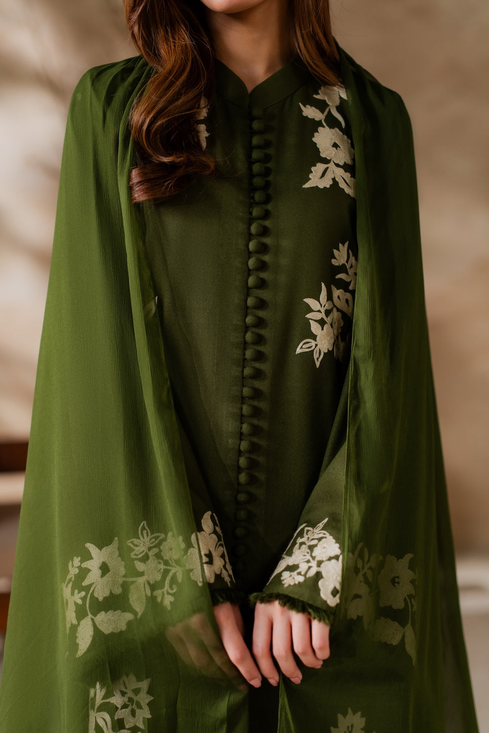 Mehndi Emb 3Pc Stitched - Tawakal Closet