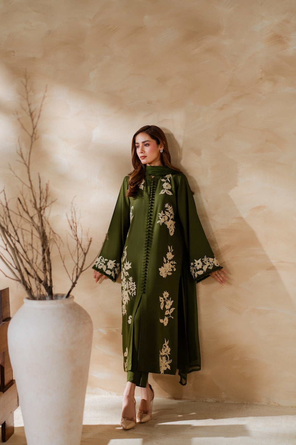 Mehndi Emb 3Pc Stitched - Tawakal Closet