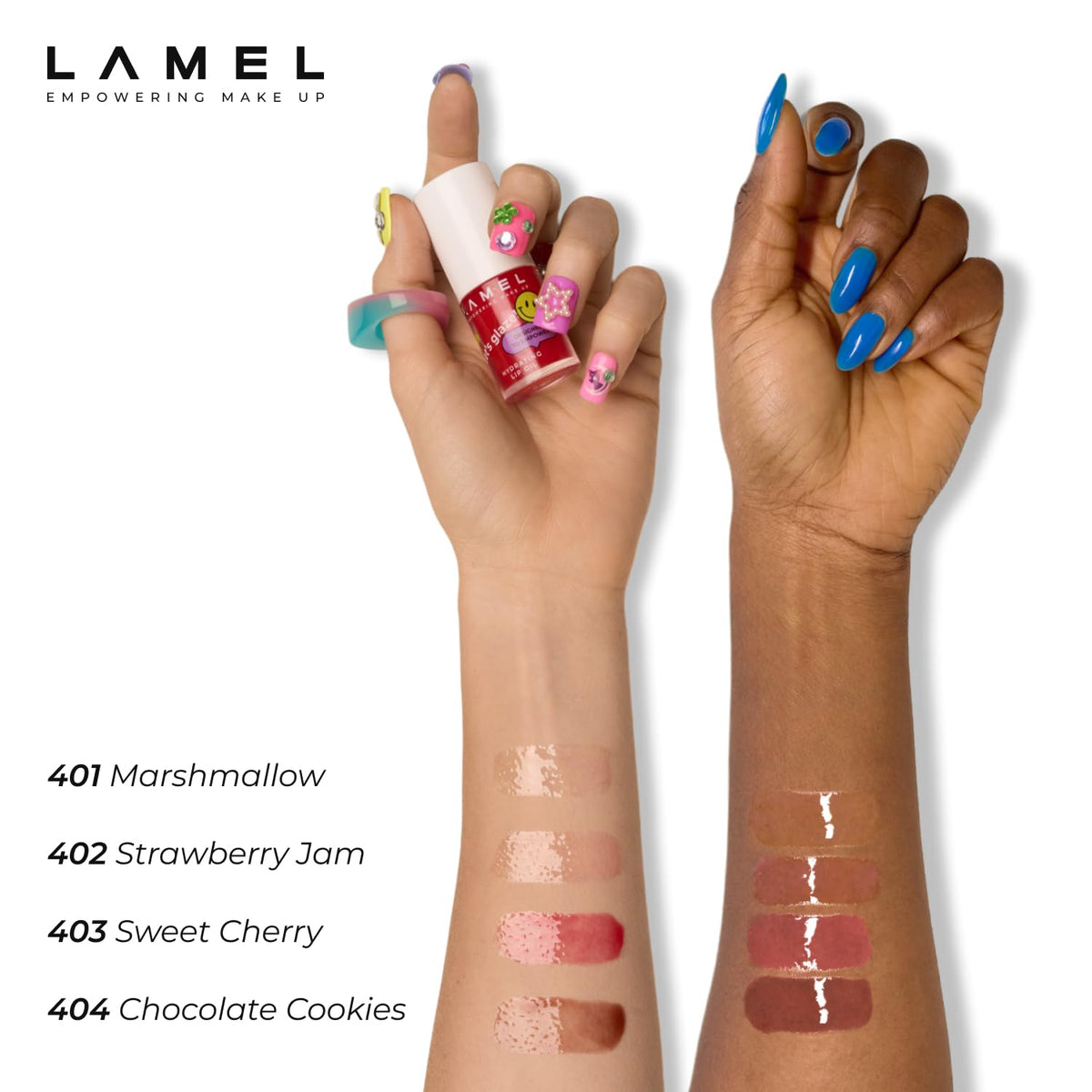 LAMEL Moisturizing Lip Oil LET'S GLAZE 404 Chocolate Cookies 4gm