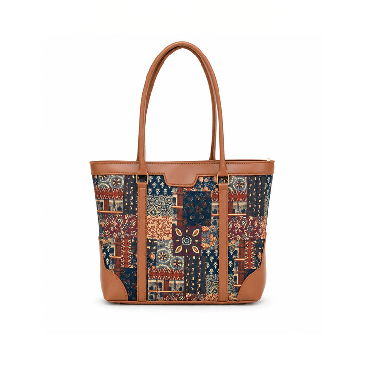 Miraas Tote - Ajrak Patchwork Canvas - HBH