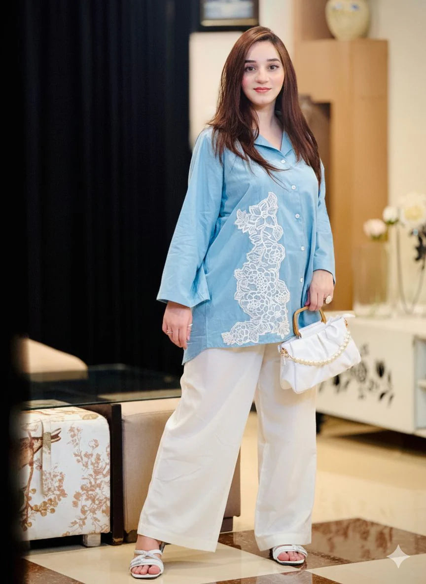 Embroidered Cotton 2-Piece Co-Ord Set