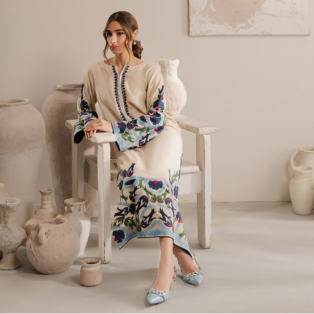 Cream Alishba Emb - Tawakal Closet
