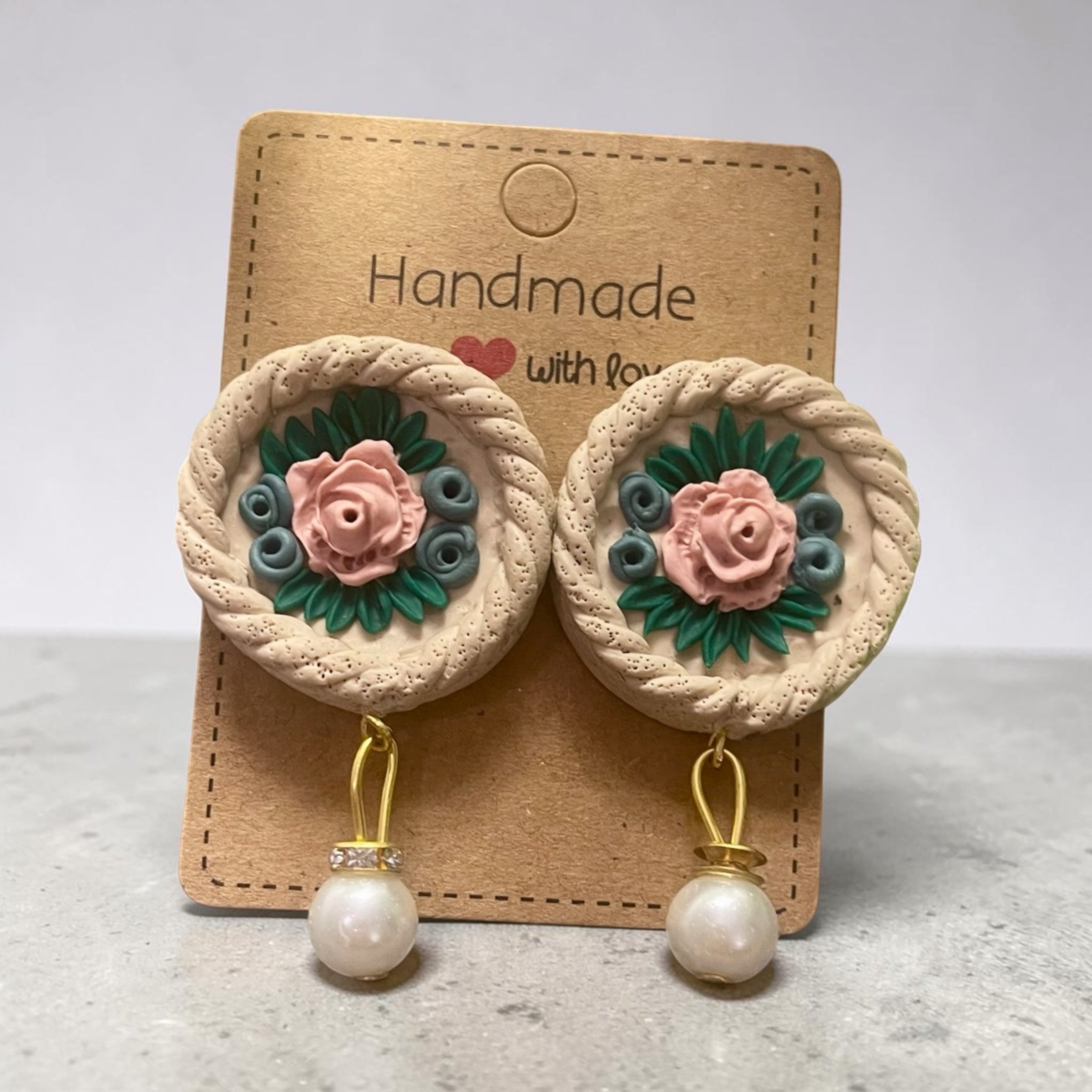 Floral Pearl Twists Earings - Clay Boutique