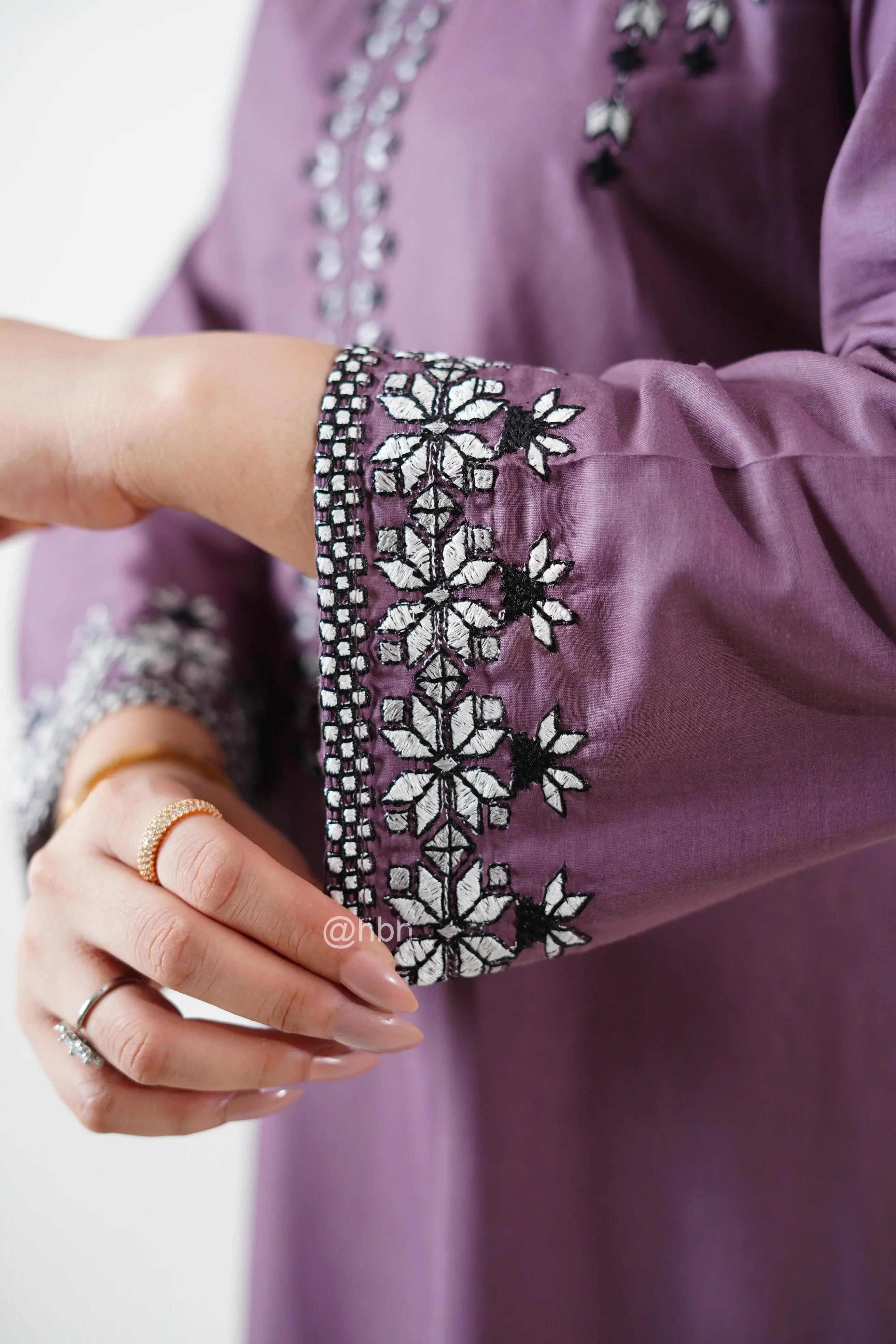 Embroidered Purple Kurti - HBH