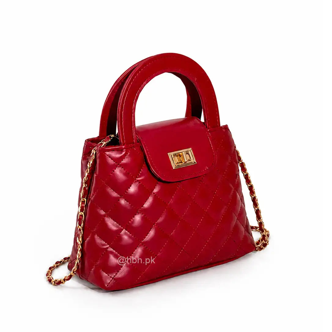 Classic Quilted Duo  Red Crossbody & Peach Tote Combo - HBH