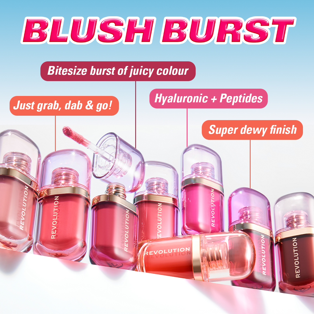 Revolution Superdewy Liquid Blush Burst Strawberry Milkshake Cool Pink