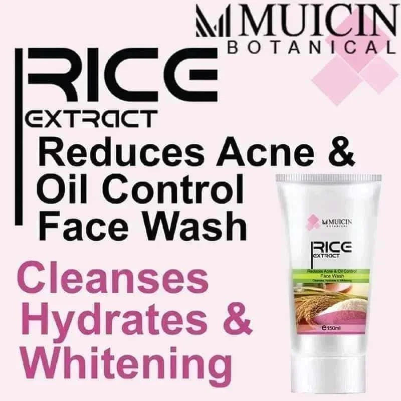 Rice Extract Face Wash - Gentle Brightening Cleanse - Muicin