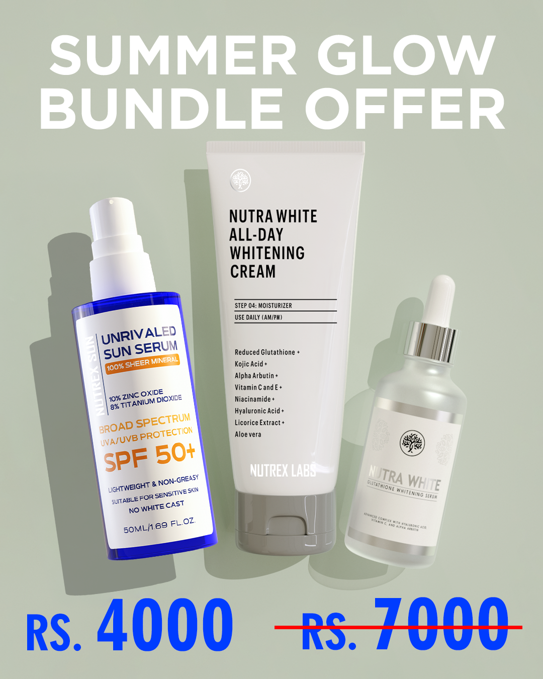 Nutra White Serum, Cream & Spf Trio - Nutrex Labs