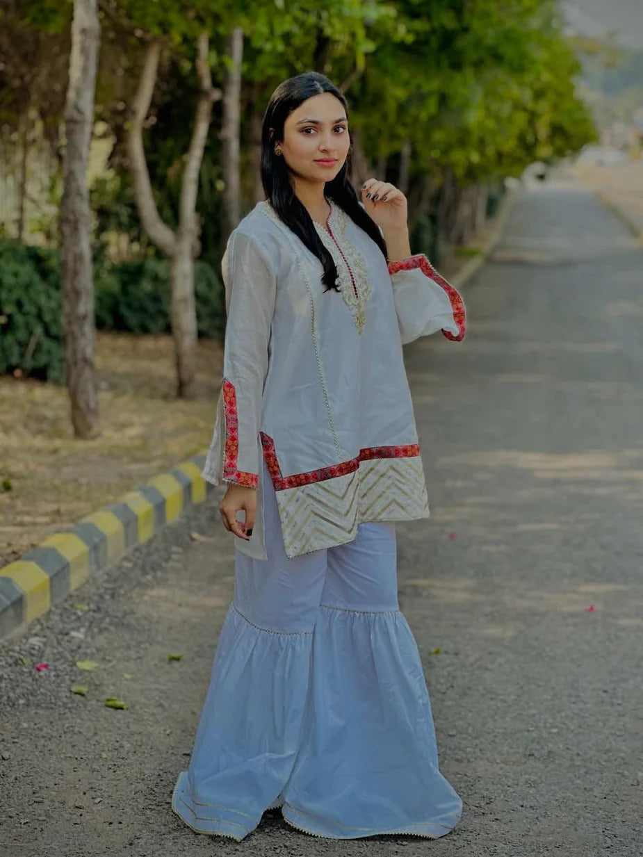 Elegant White Sharara Pants for Women