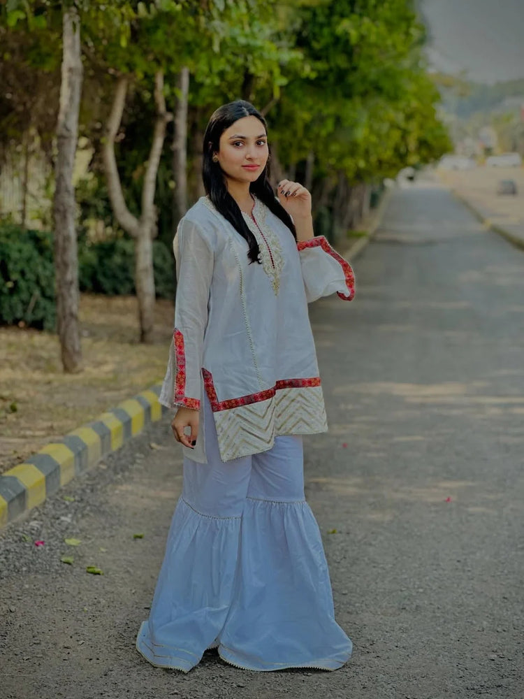 Embroidered Cotton Co-Ord Set - Urban Cut